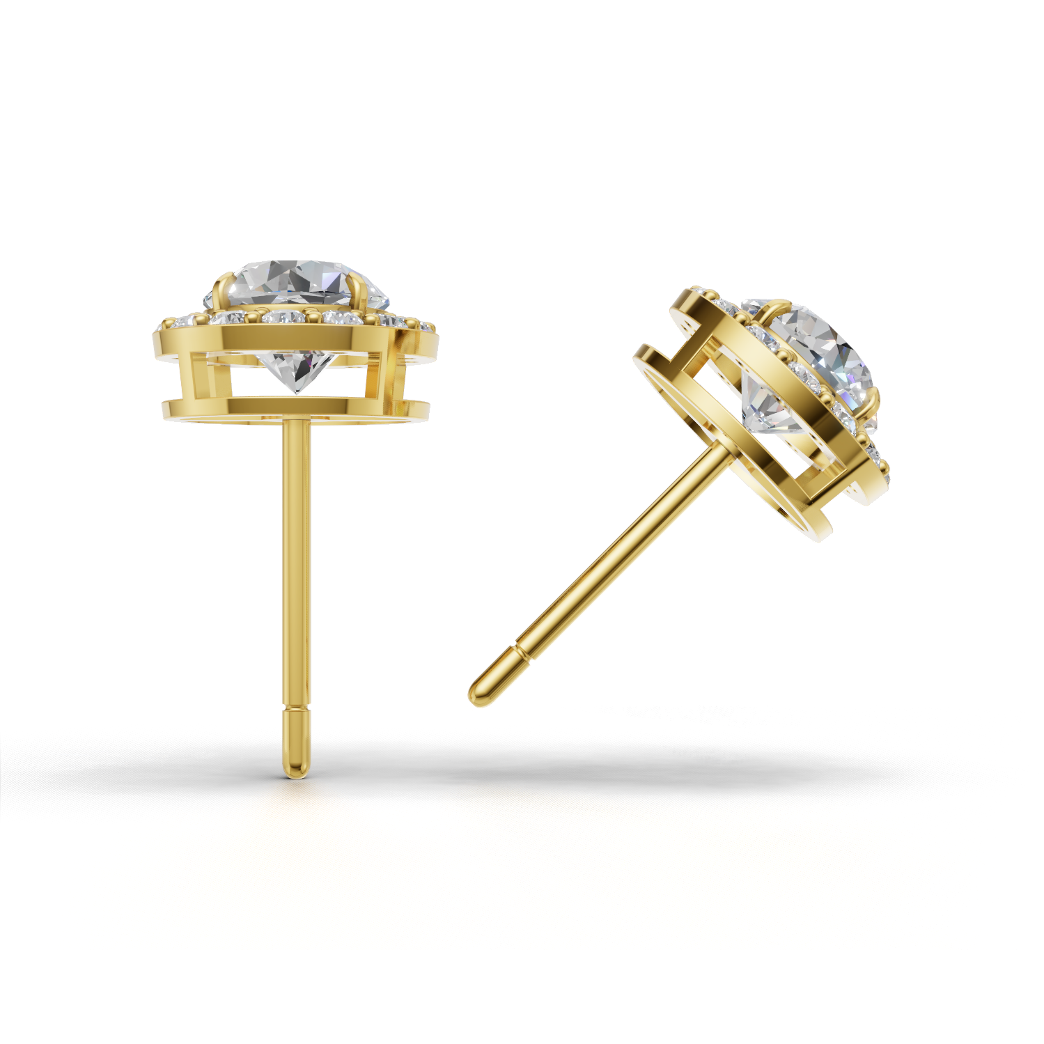 Pierce Round Halo 18k Yellow Gold 1ct