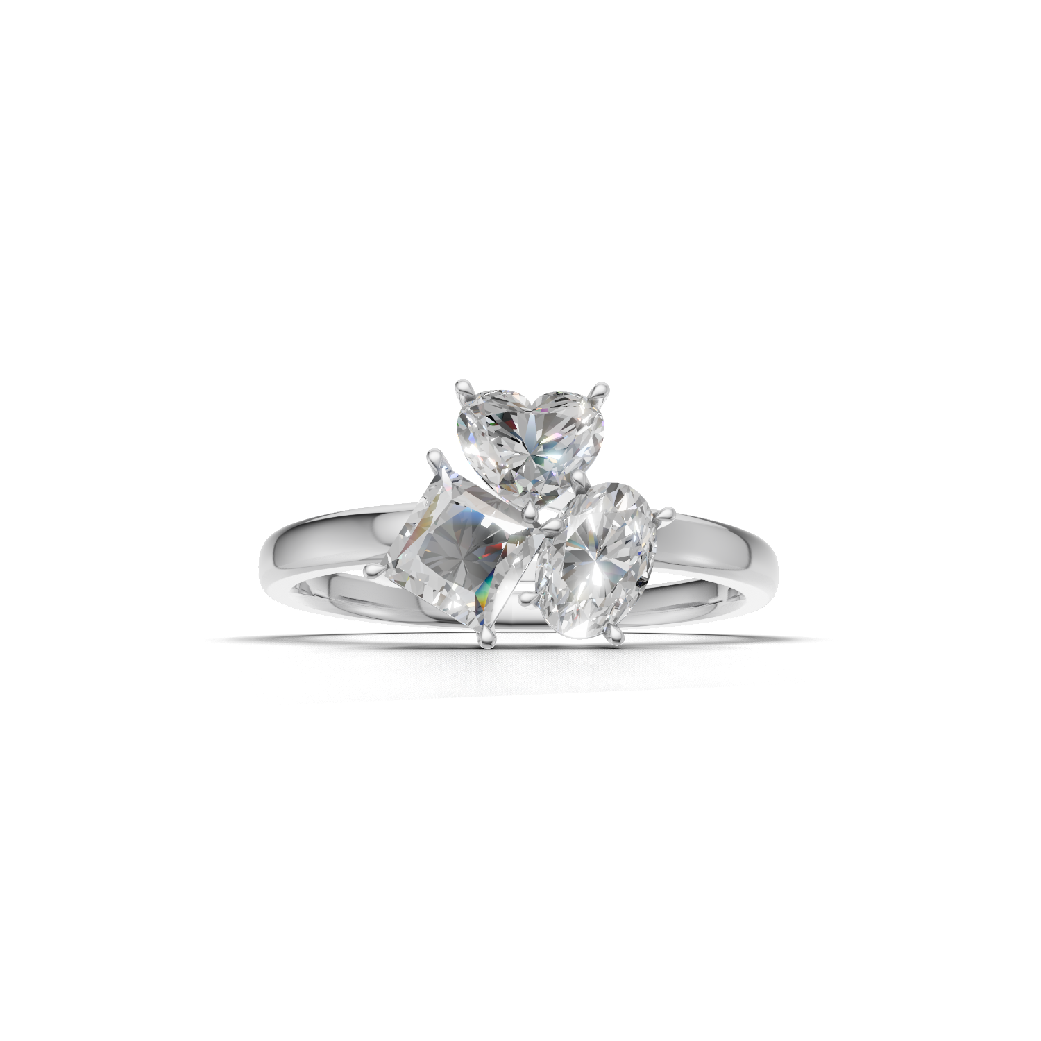 Cluster Ring Normal K18 White Gold 1ct