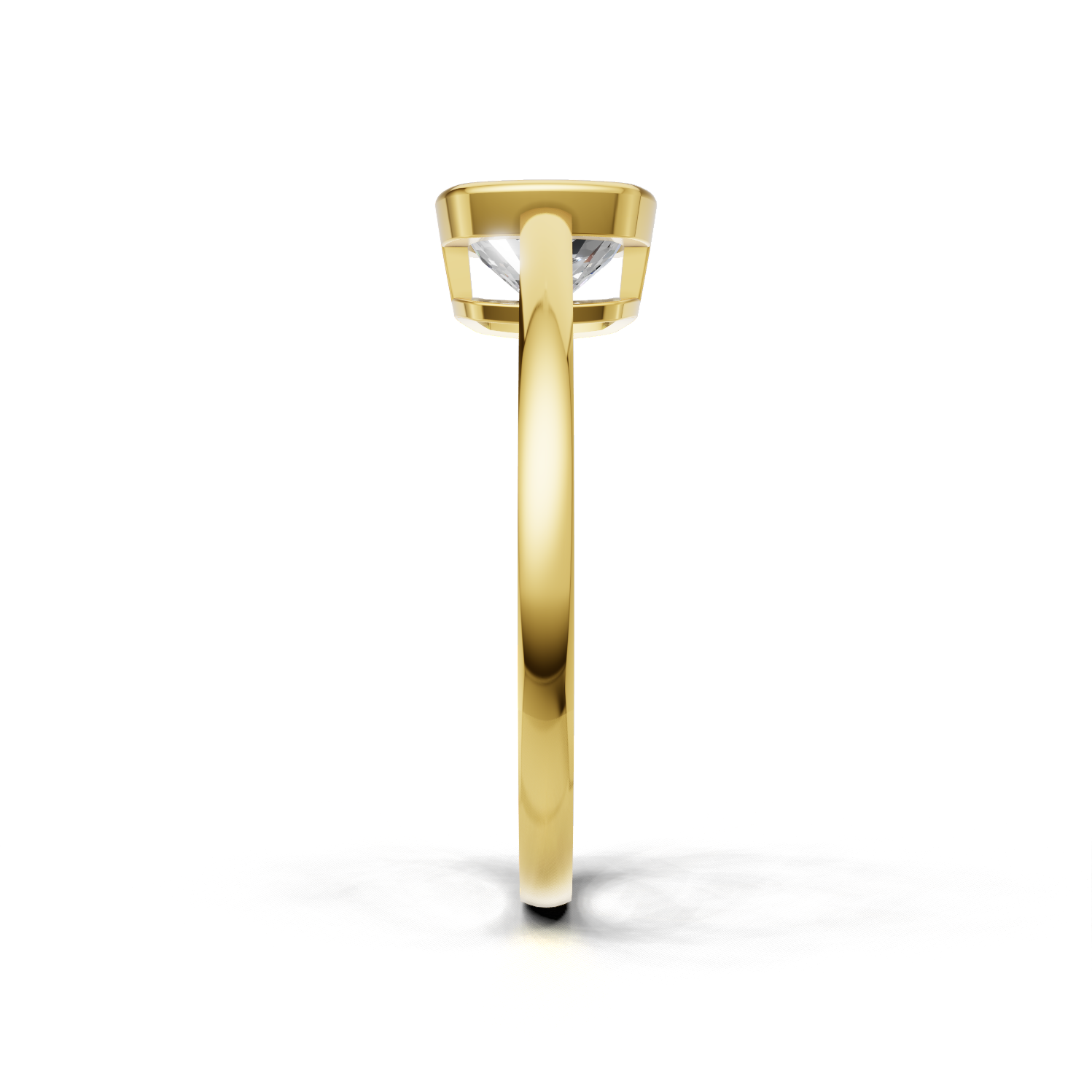 Ring Cushion Bezel 18k Yellow Gold 1ct