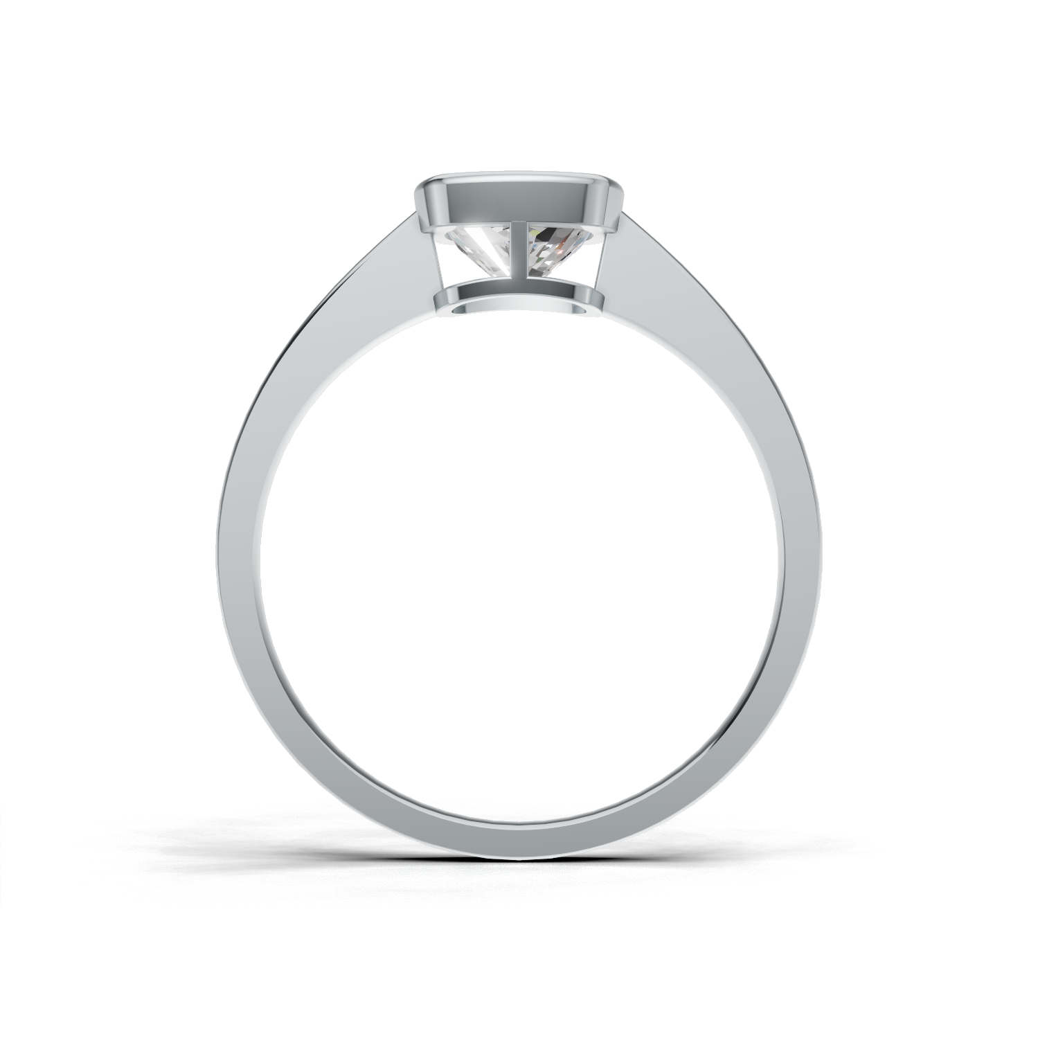 Ring Cushion Bezel K14 White Gold 1ct