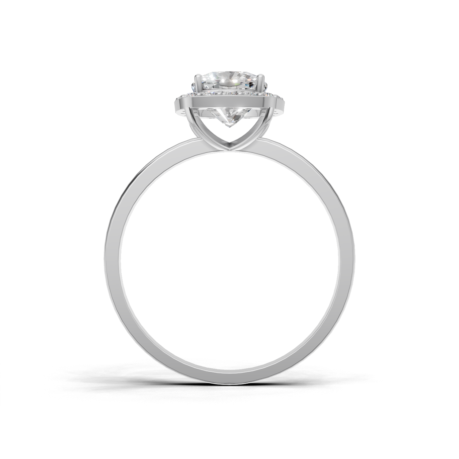 Ring Cushion Halo 18k White Gold 1ct