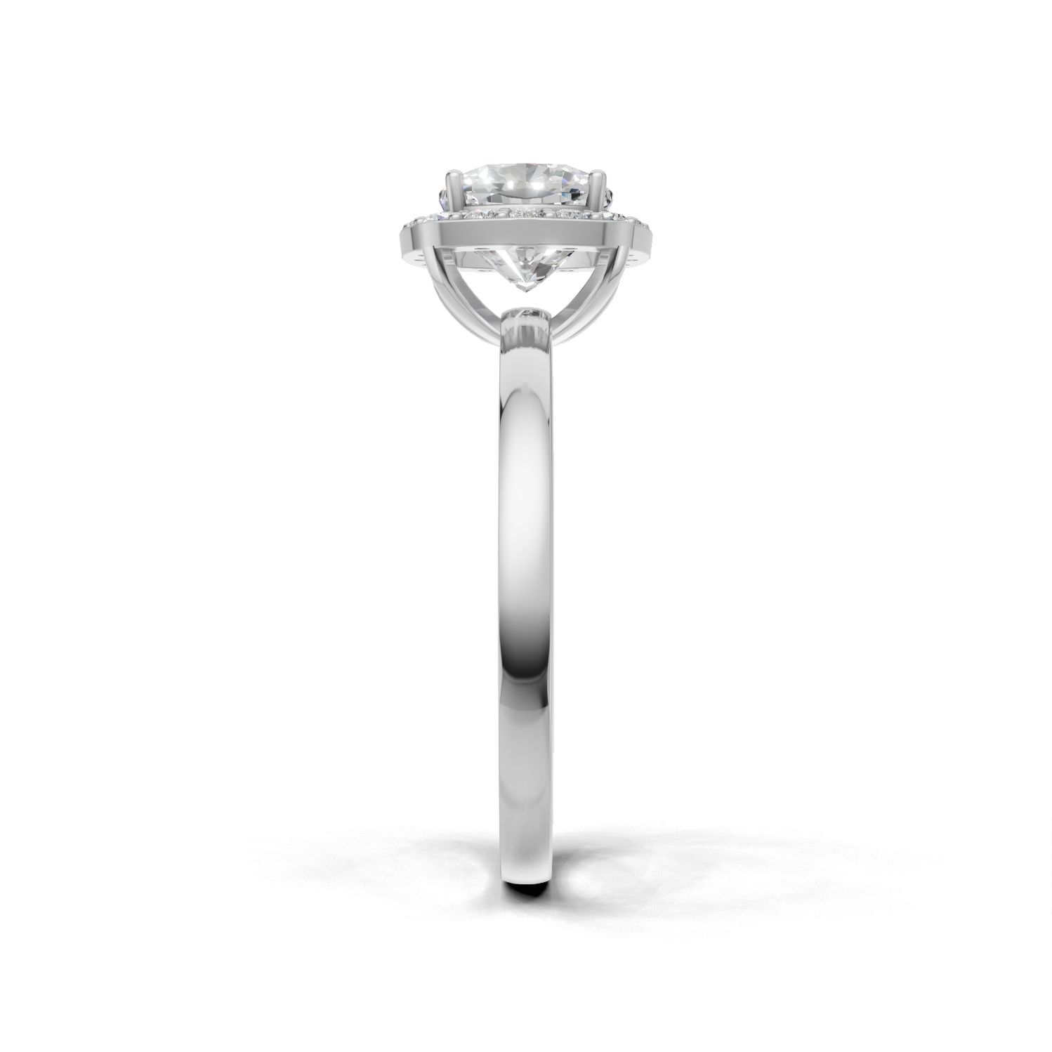 Ring Cushion Halo 18k White Gold 1ct