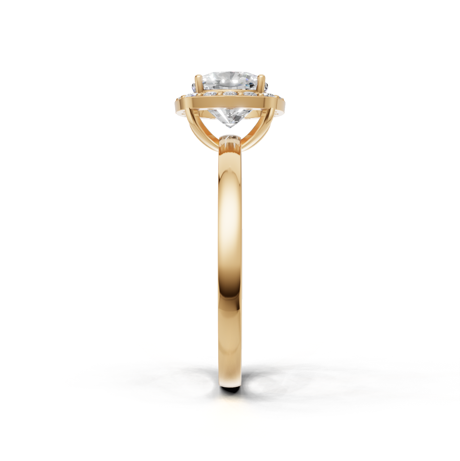 Ring Cushion Halo K14 Yellow Gold 1ct