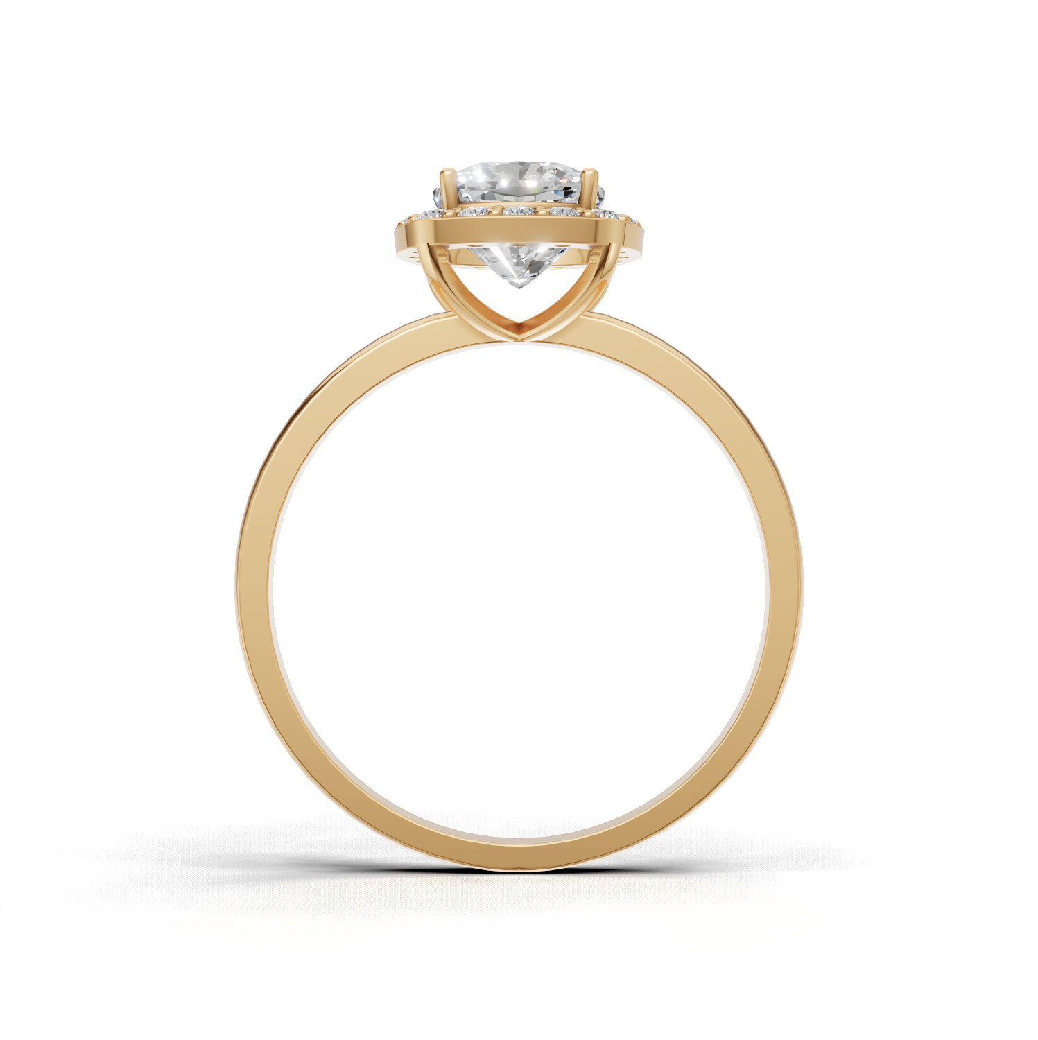 Ring Cushion Halo K14 Yellow Gold 1ct
