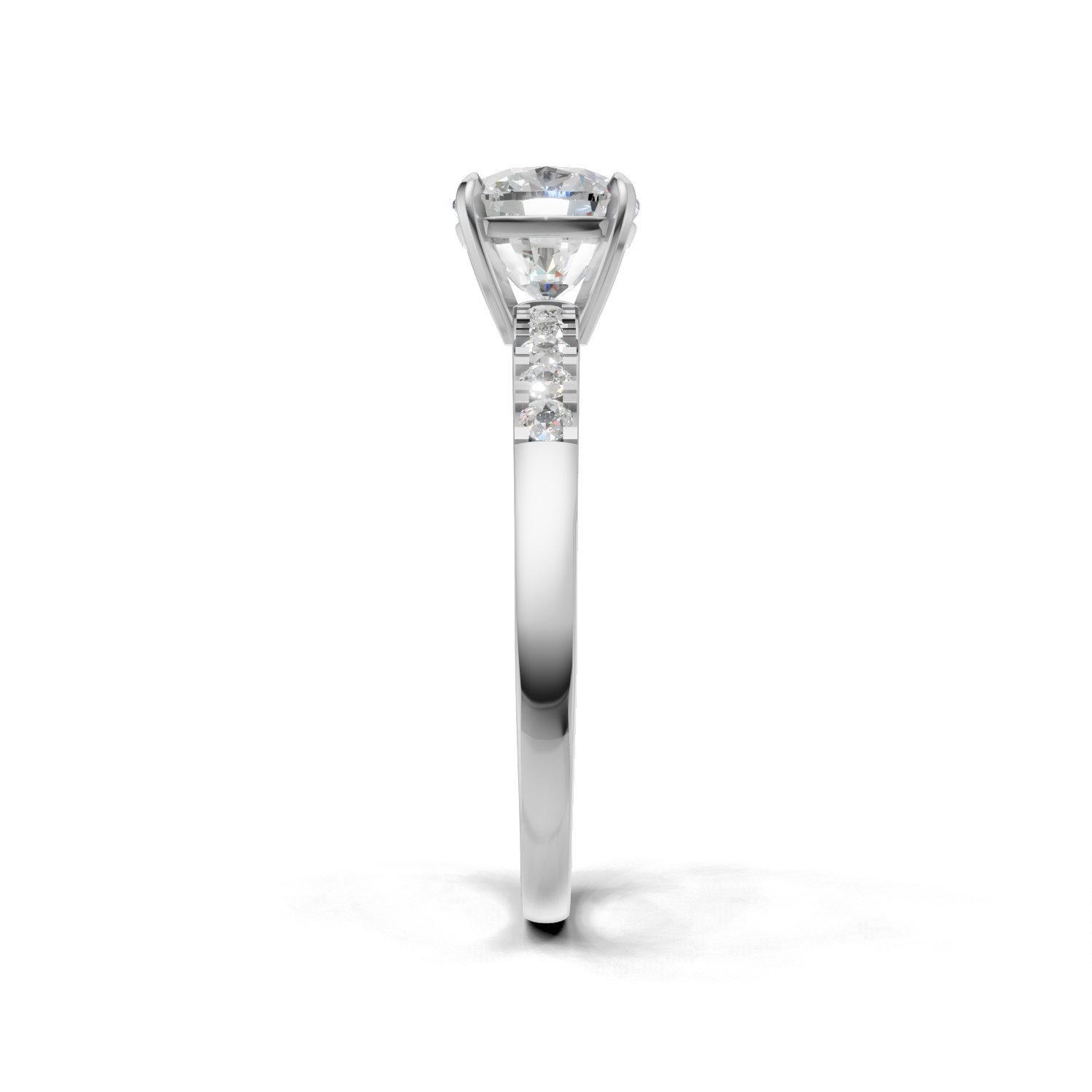 Ring Cushion Side Dia 18k White Gold 1ct