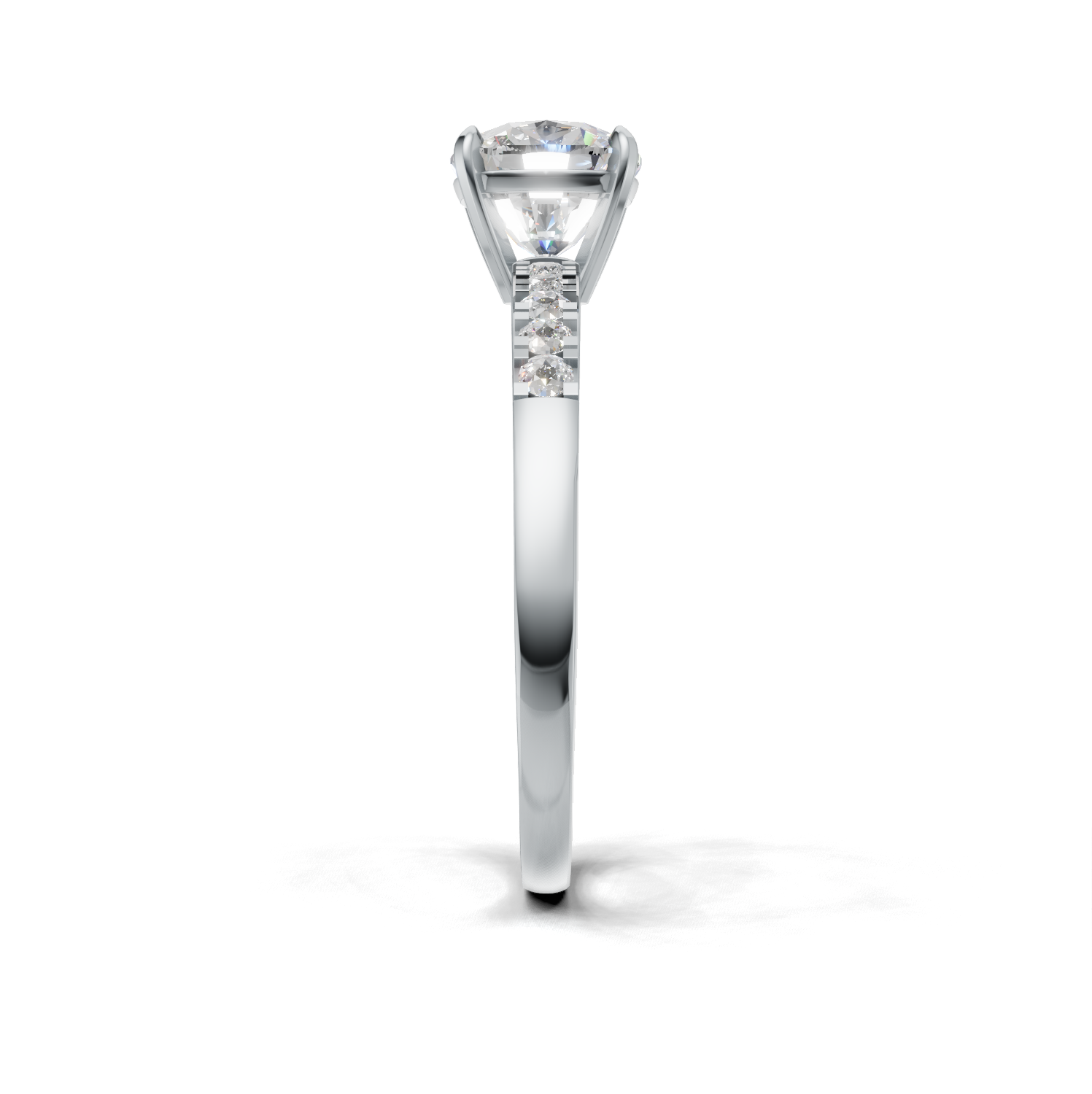 Ring Cushion Side Dia K14 White Gold 1ct