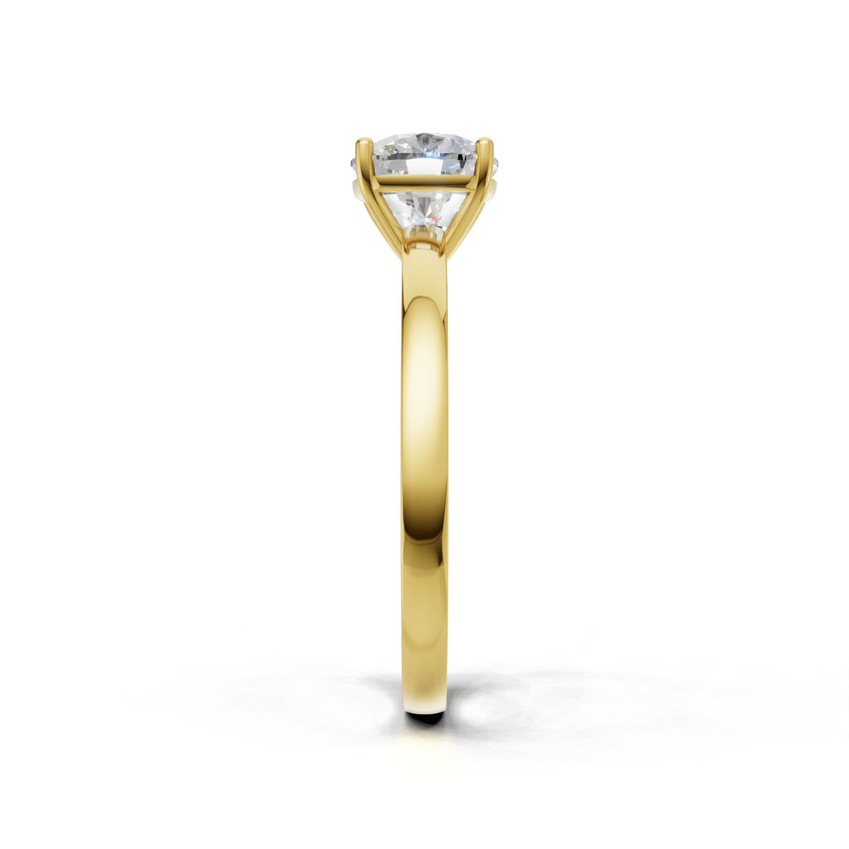 Ring Cushion Solitaire K18 Yellow Gold 1ct