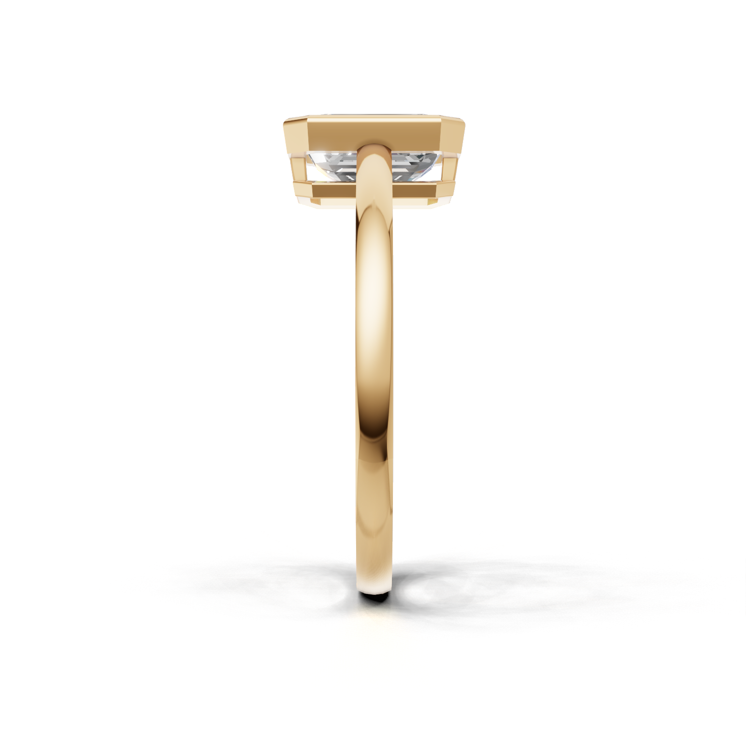 Ring Emerald Bezel K14 Yellow Gold 1ct