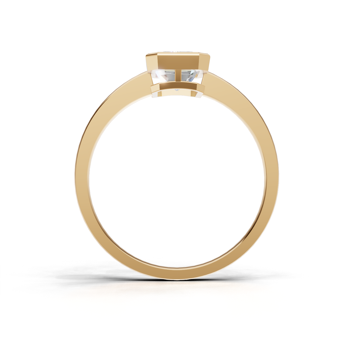 Ring Emerald Bezel K14 Yellow Gold 1ct