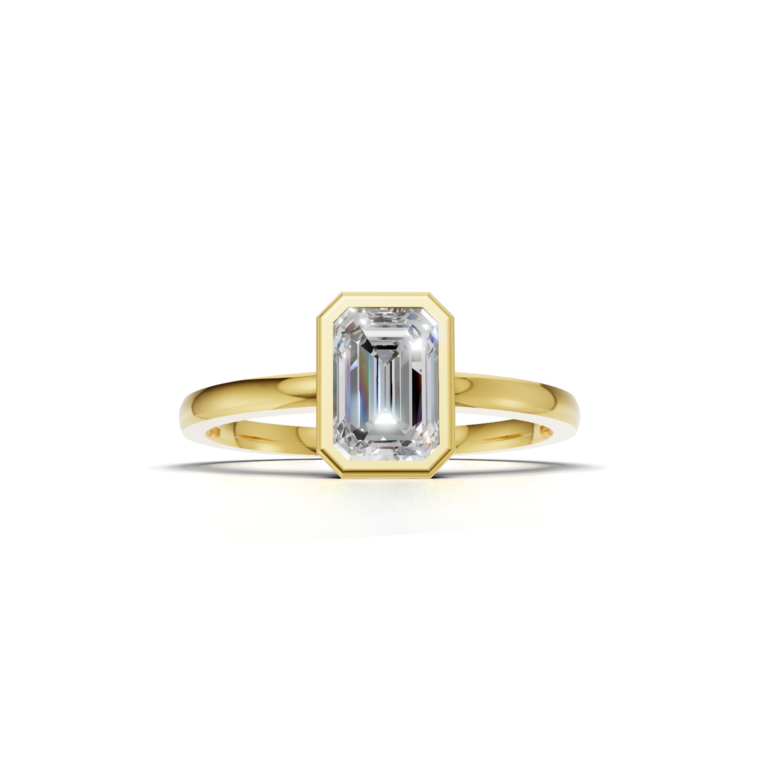 Emerald Lab Grown Diamond Bezel Ring
