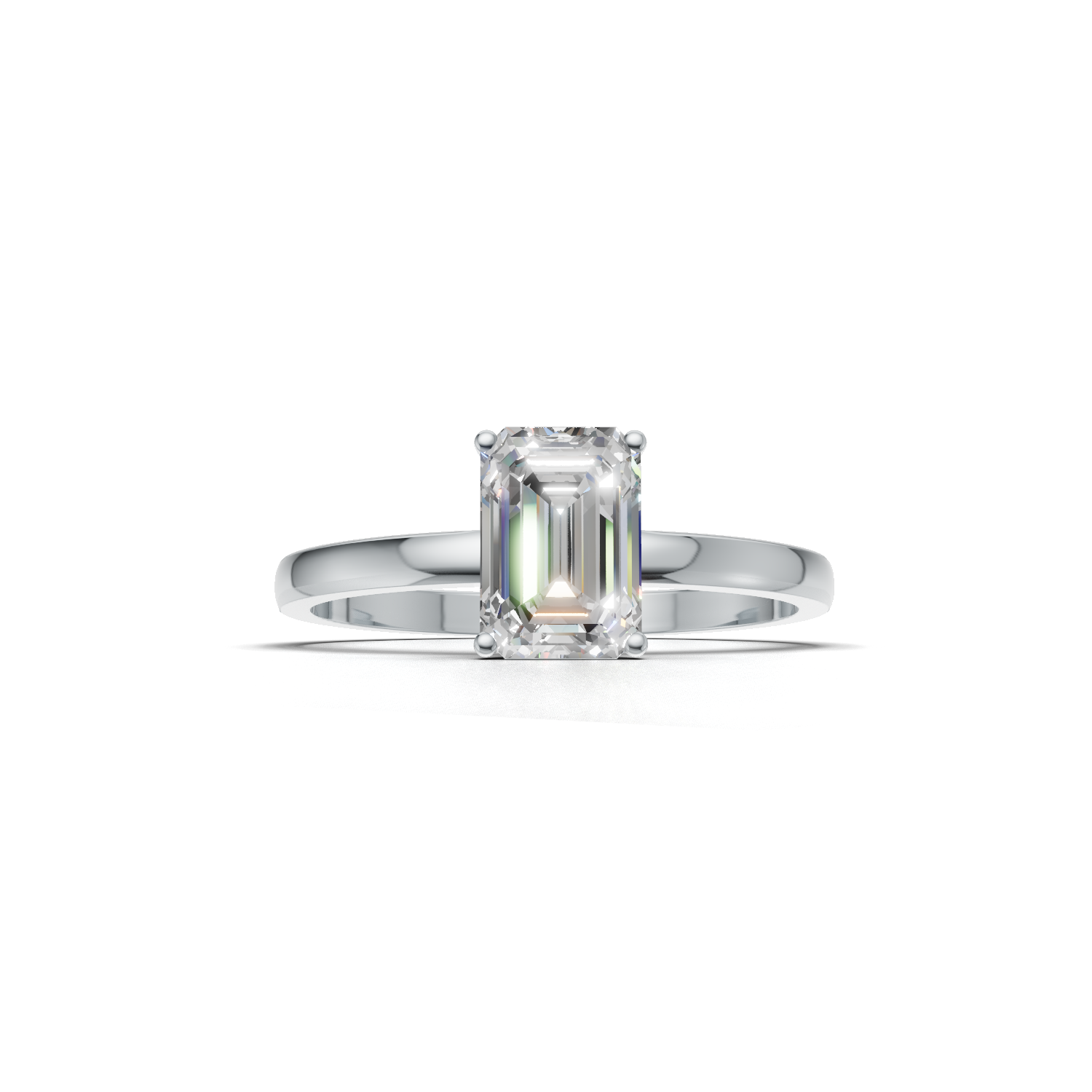 Emerald Lab Grown Diamond Solitaire Ring