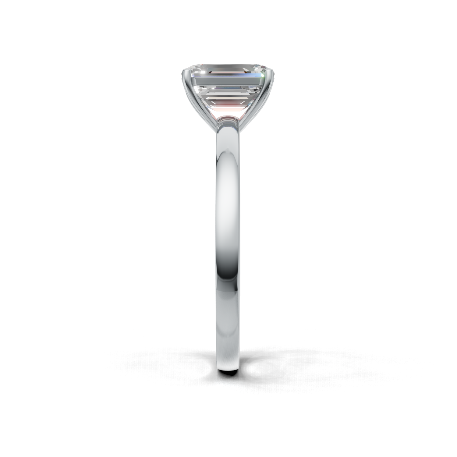 Ring Emerald Solitaire K14 White Gold 1ct