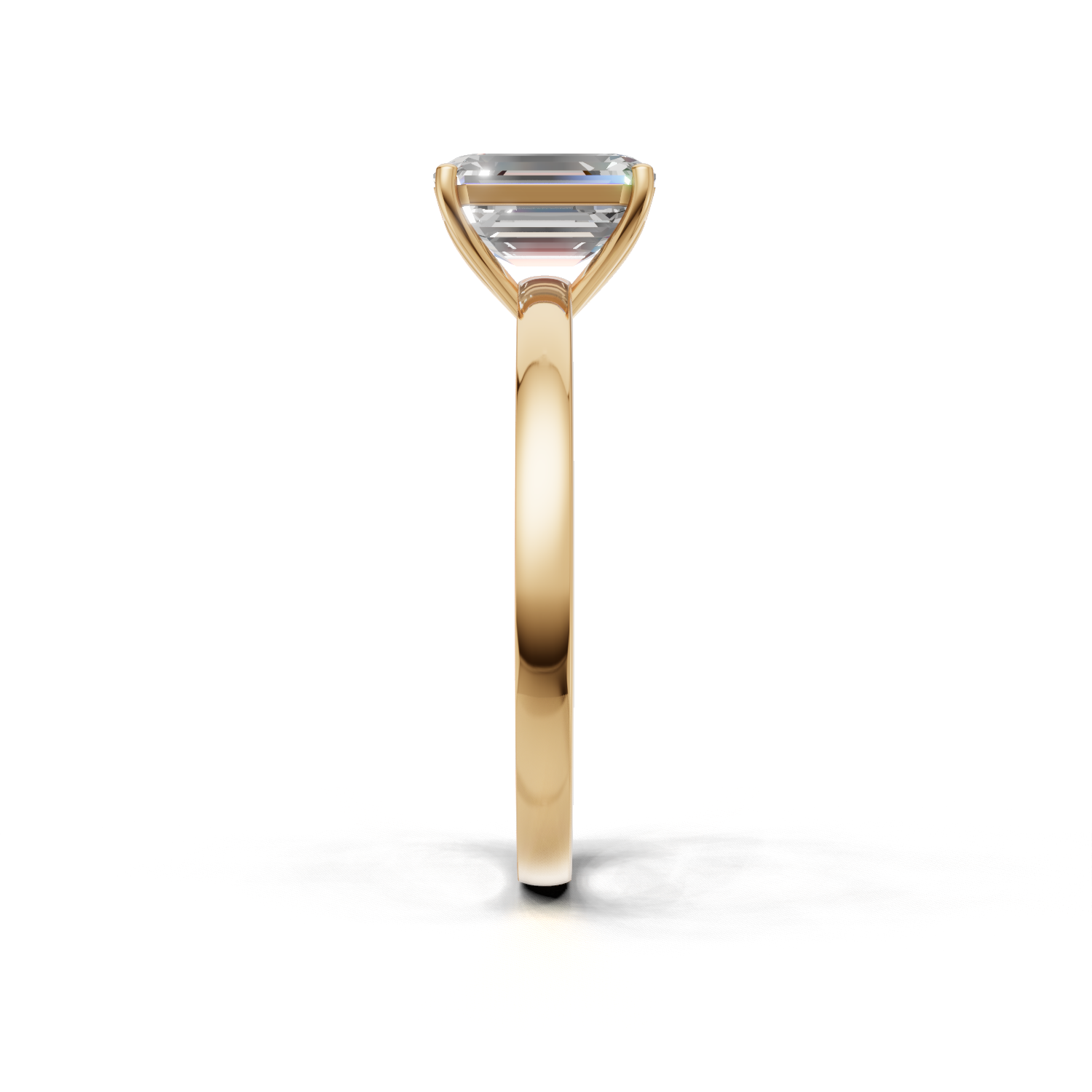 Ring Emerald Solitaire K14 Yellow Gold 1ct