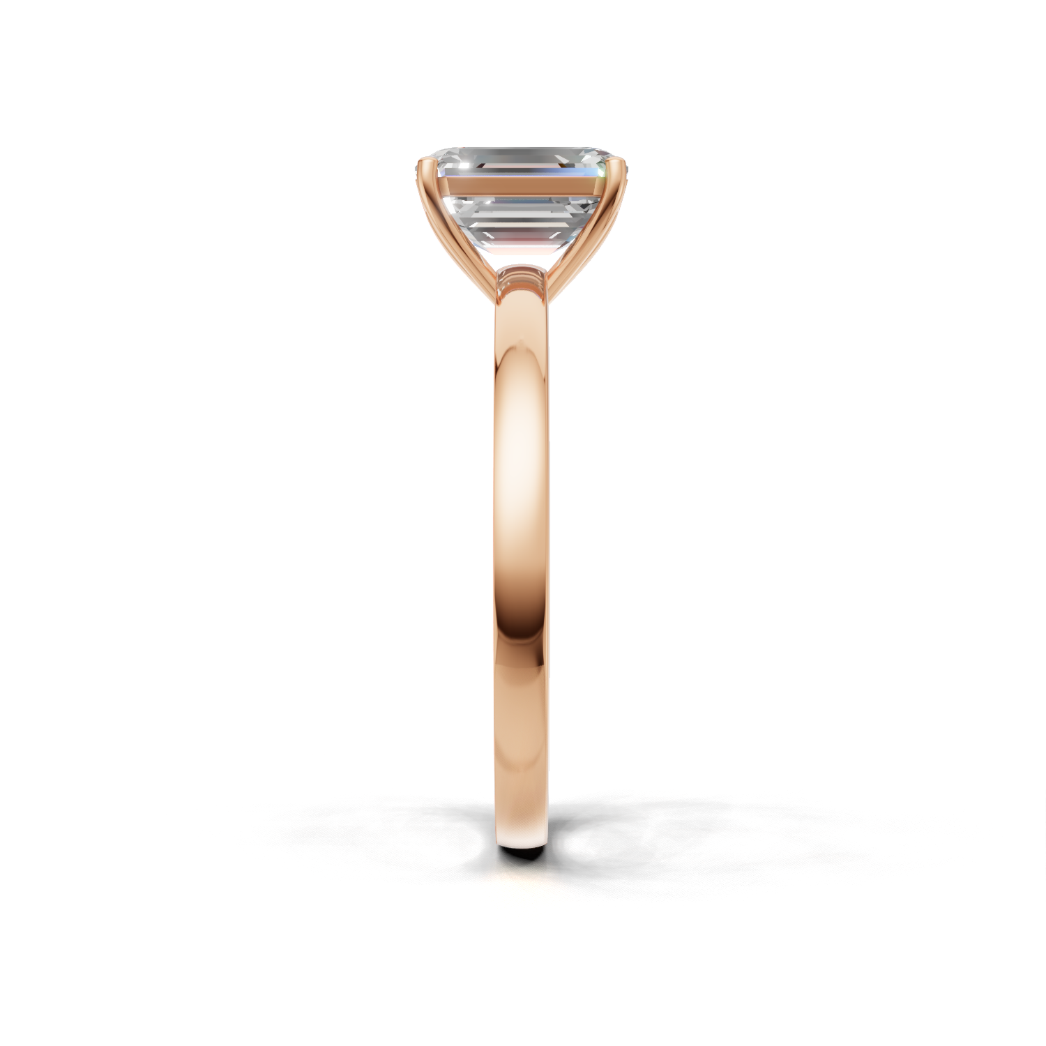 Ring Emerald Solitaire K18 Pink Gold 1ct