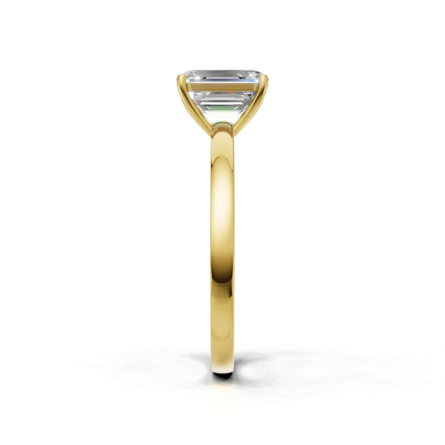 Emerald Lab Grown Diamond Solitaire Ring