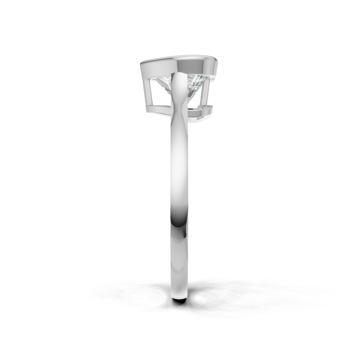 Ring Heart Bezel 18k White Gold 1ct