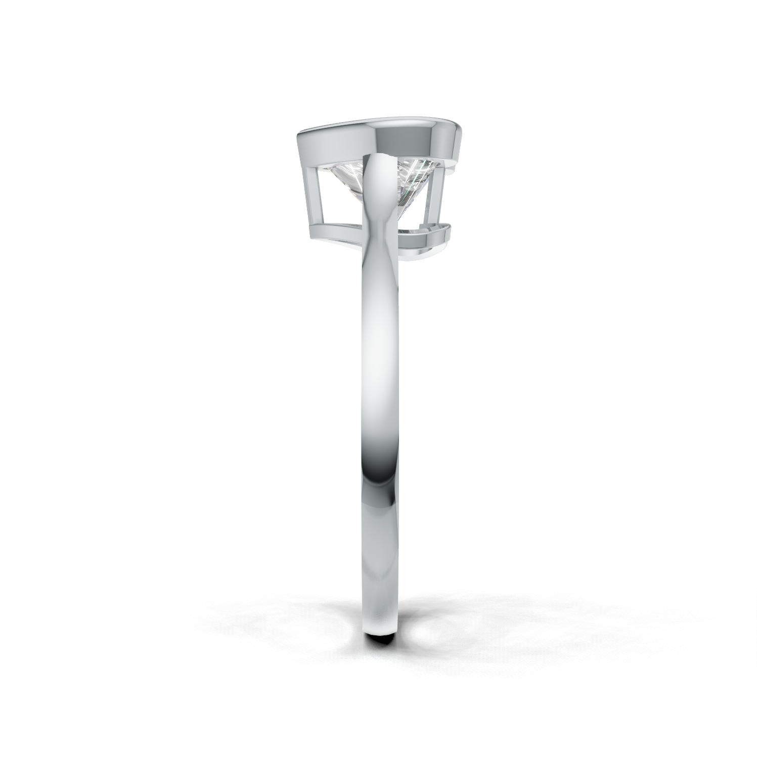 Ring Heart Bezel K14 White Gold 1ct