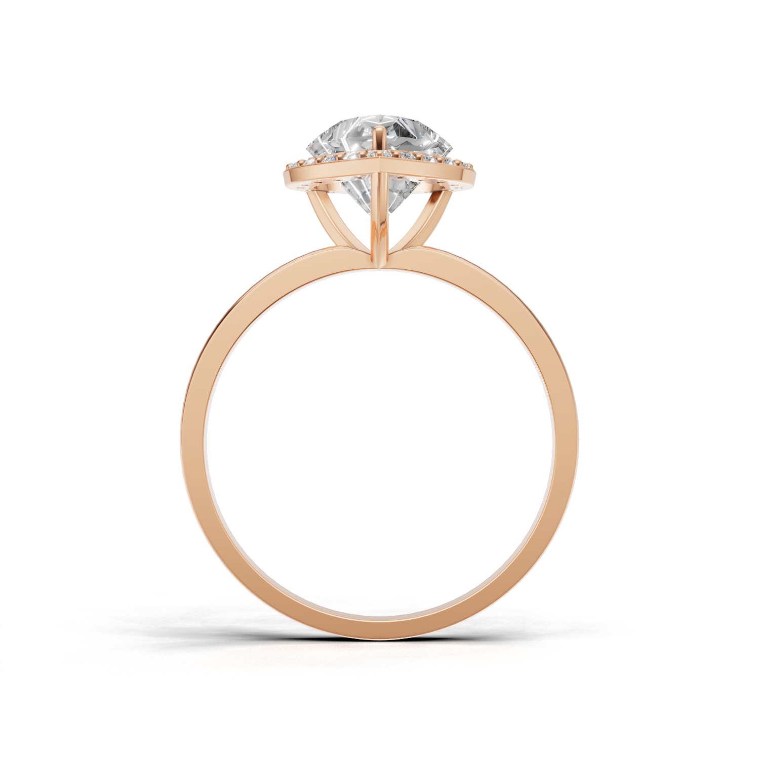 Ring Heart Halo K18 Pink Gold 1ct