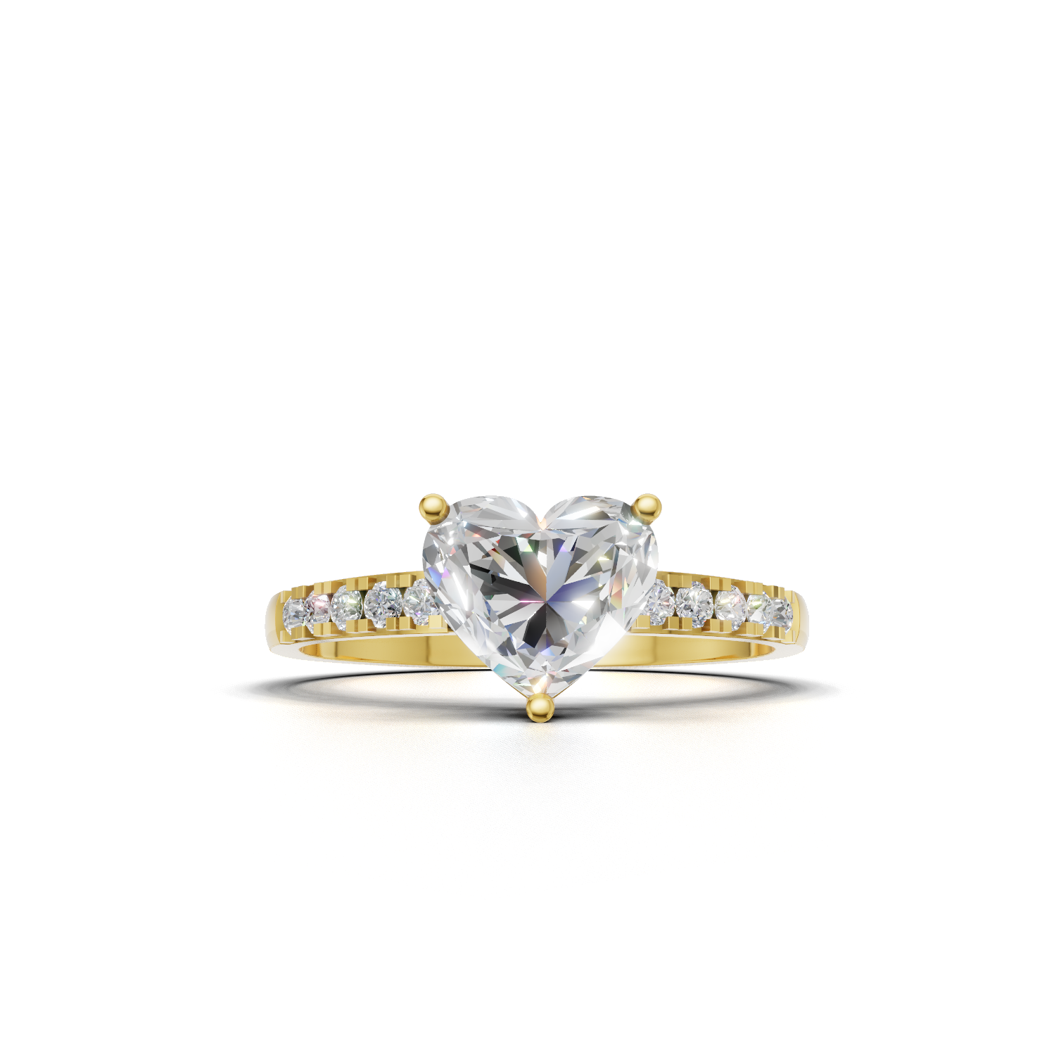 Heart Lab Grown Diamond Side Stone Ring