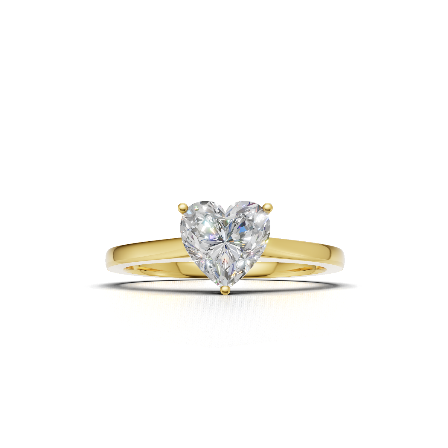 Ring Heart Solitaire 18k Yellow Gold 1ct