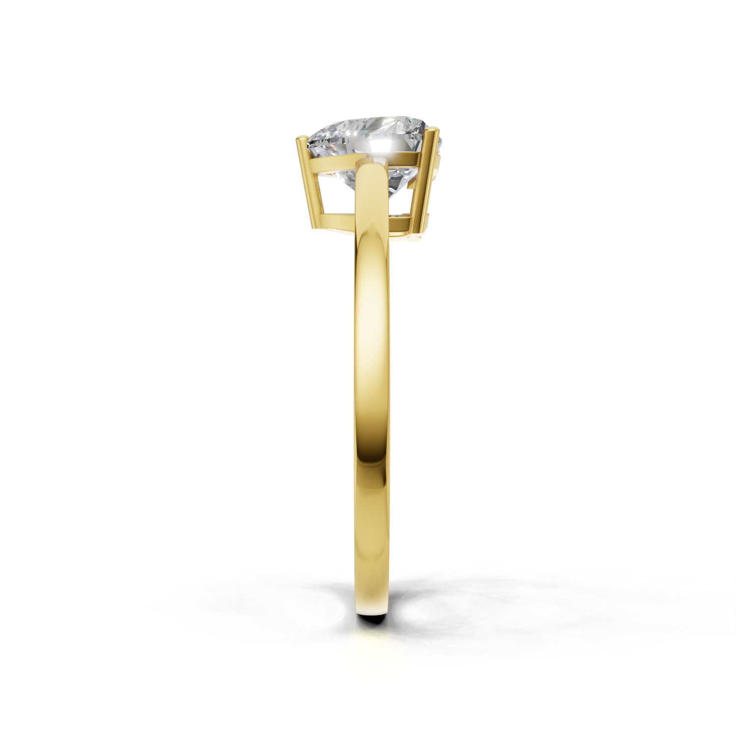 Ring Heart Solitaire 18k Yellow Gold 1ct