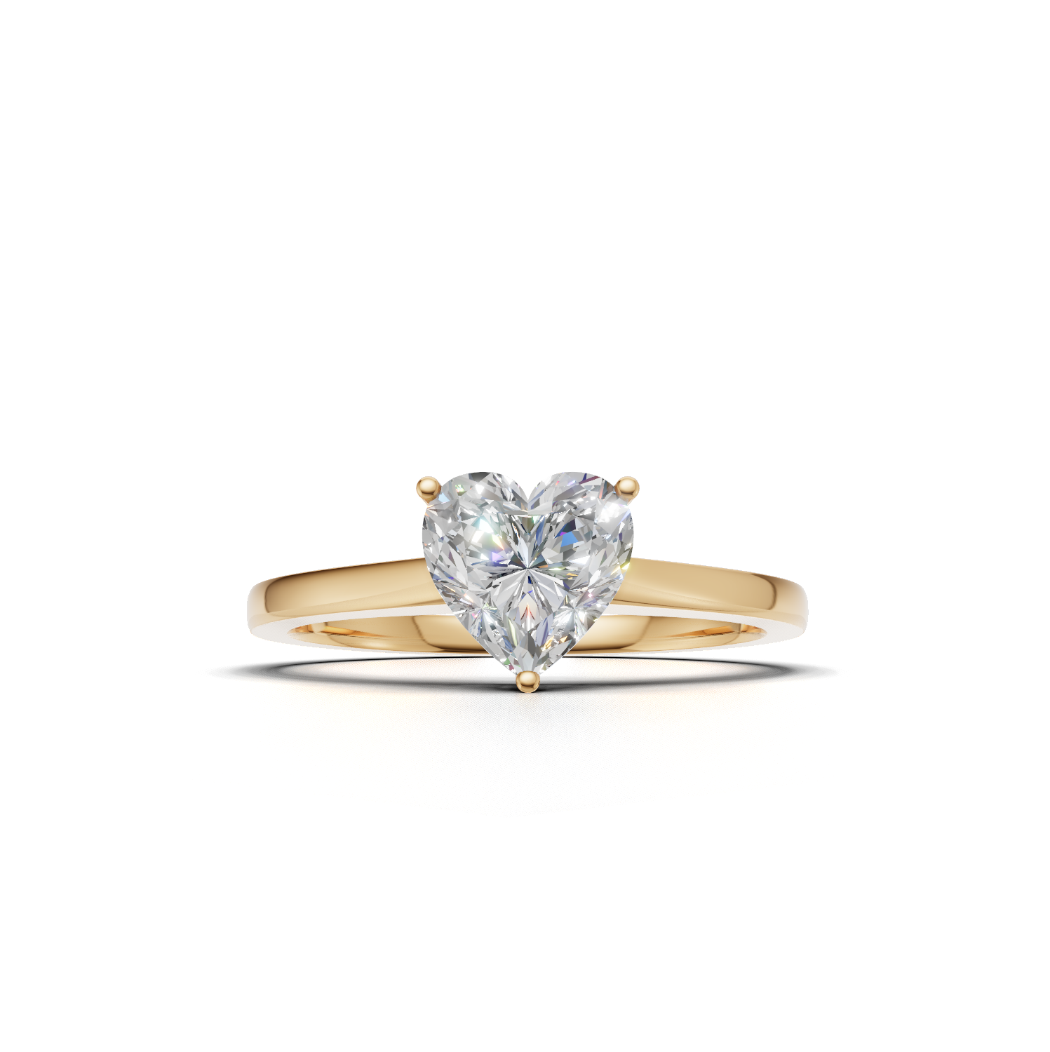Ring Heart Solitaire K14 Yellow Gold 1ct