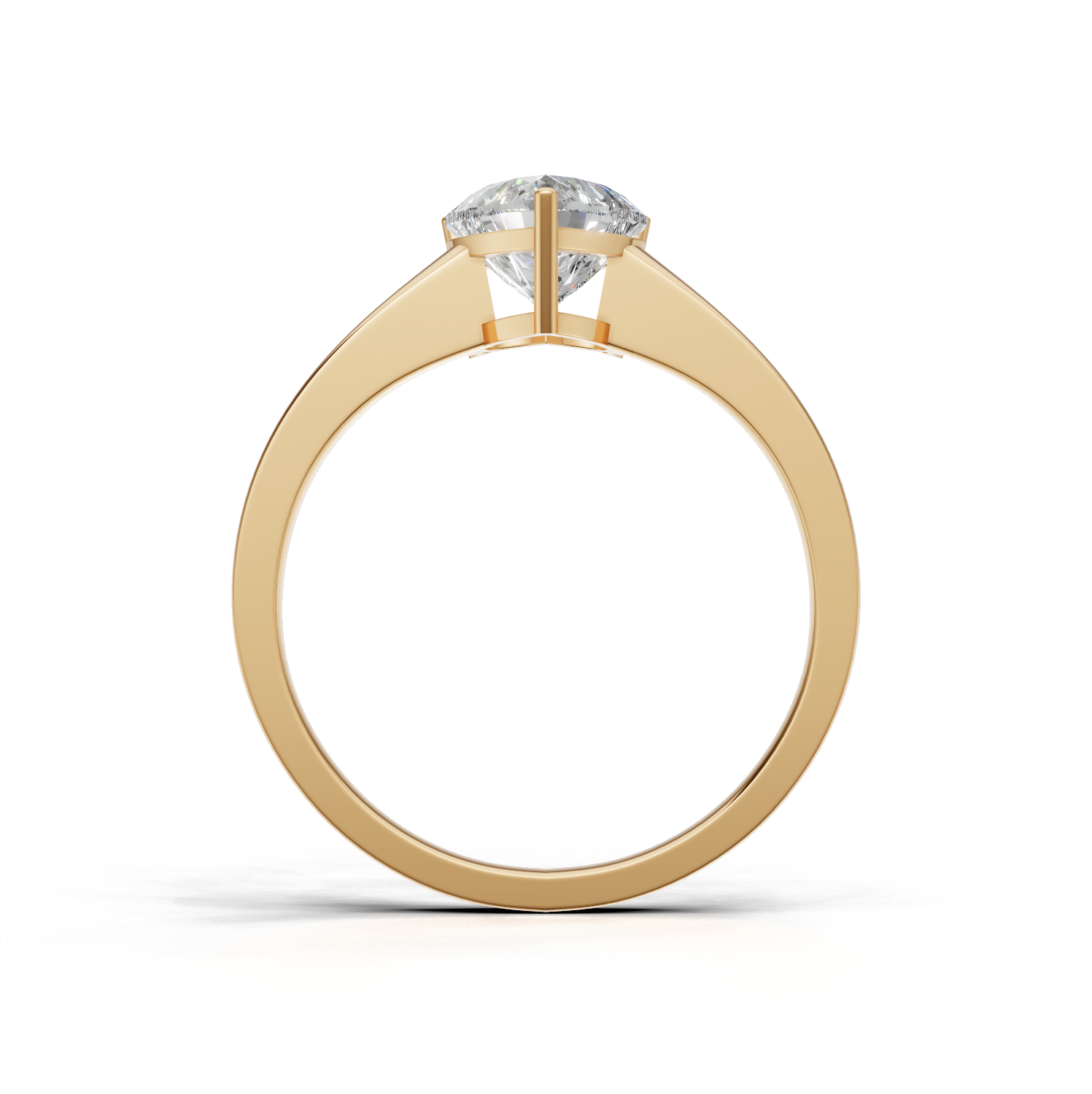 Ring Heart Solitaire K14 Yellow Gold 1ct