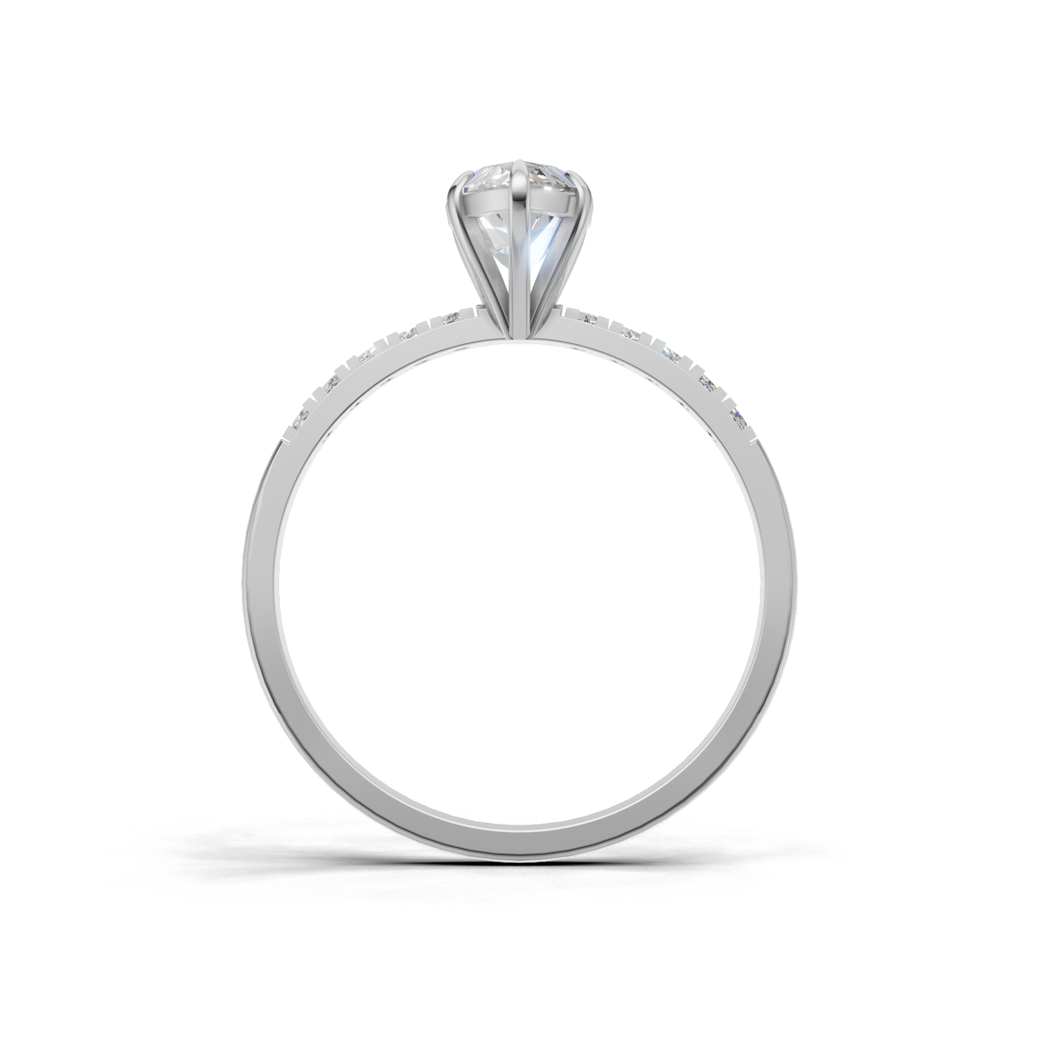 Ring Marquise Side Dia 18k White Gold 1ct