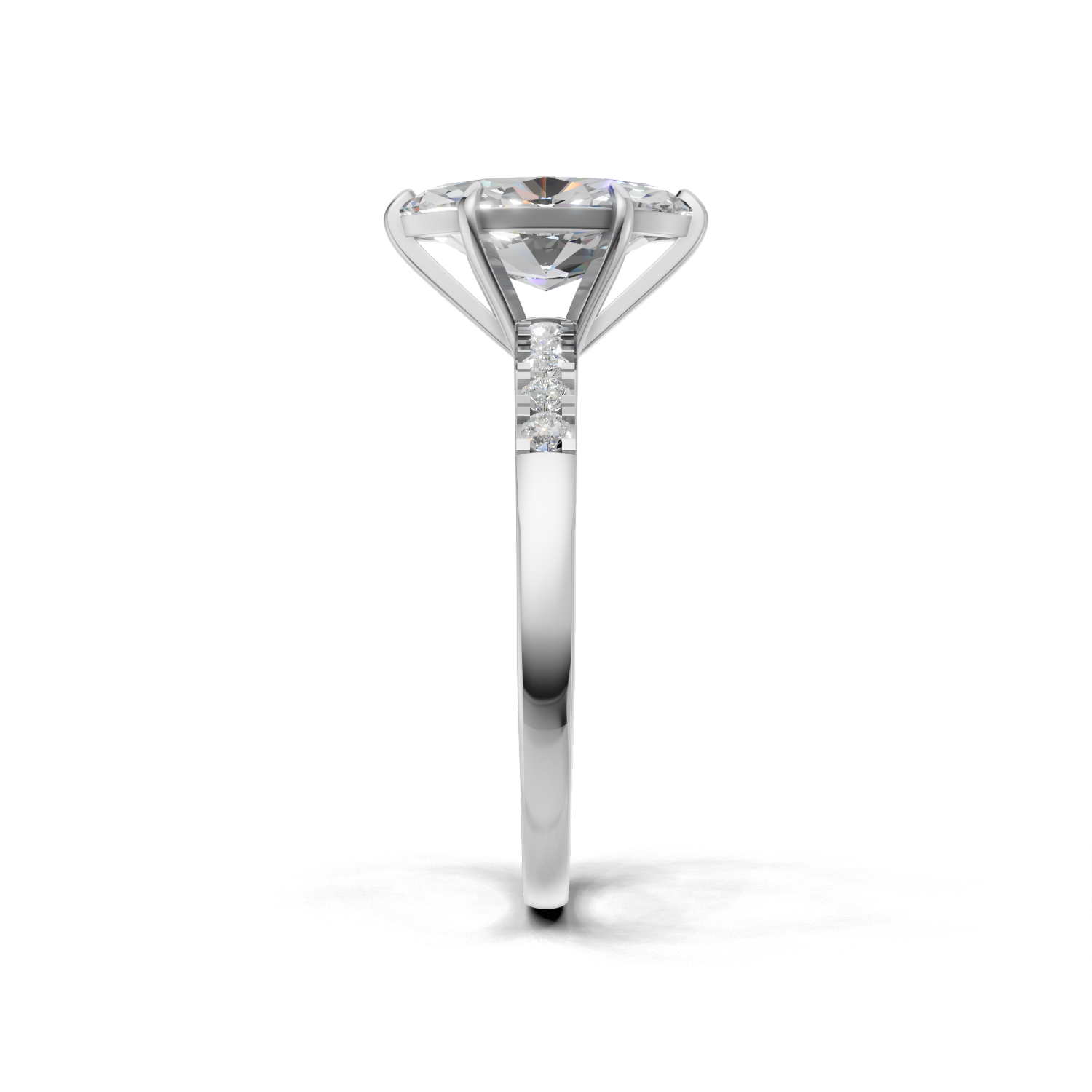 Ring Marquise Side Dia 18k White Gold 1ct