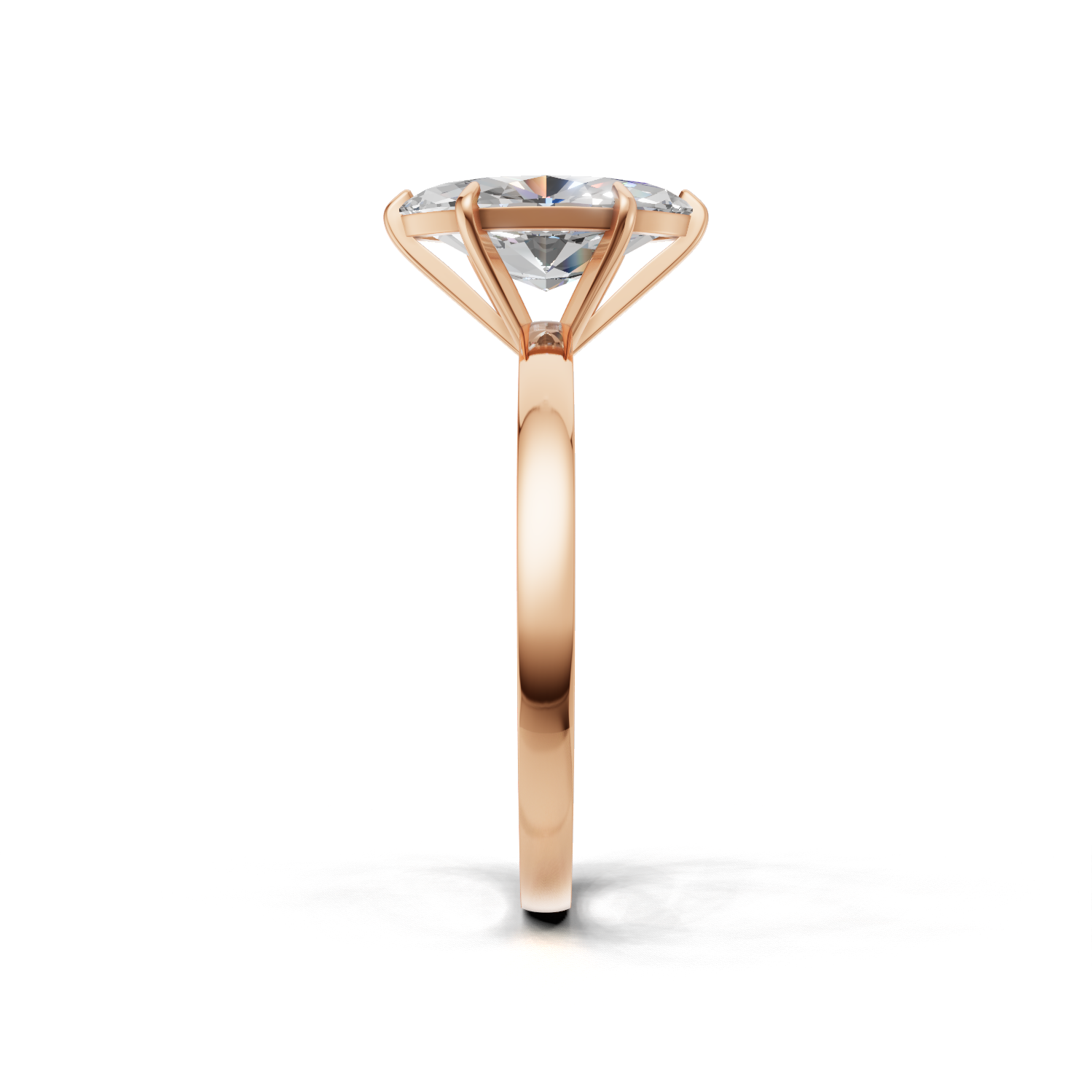 Ring Marquise Solitaire K18 Pink Gold 1ct