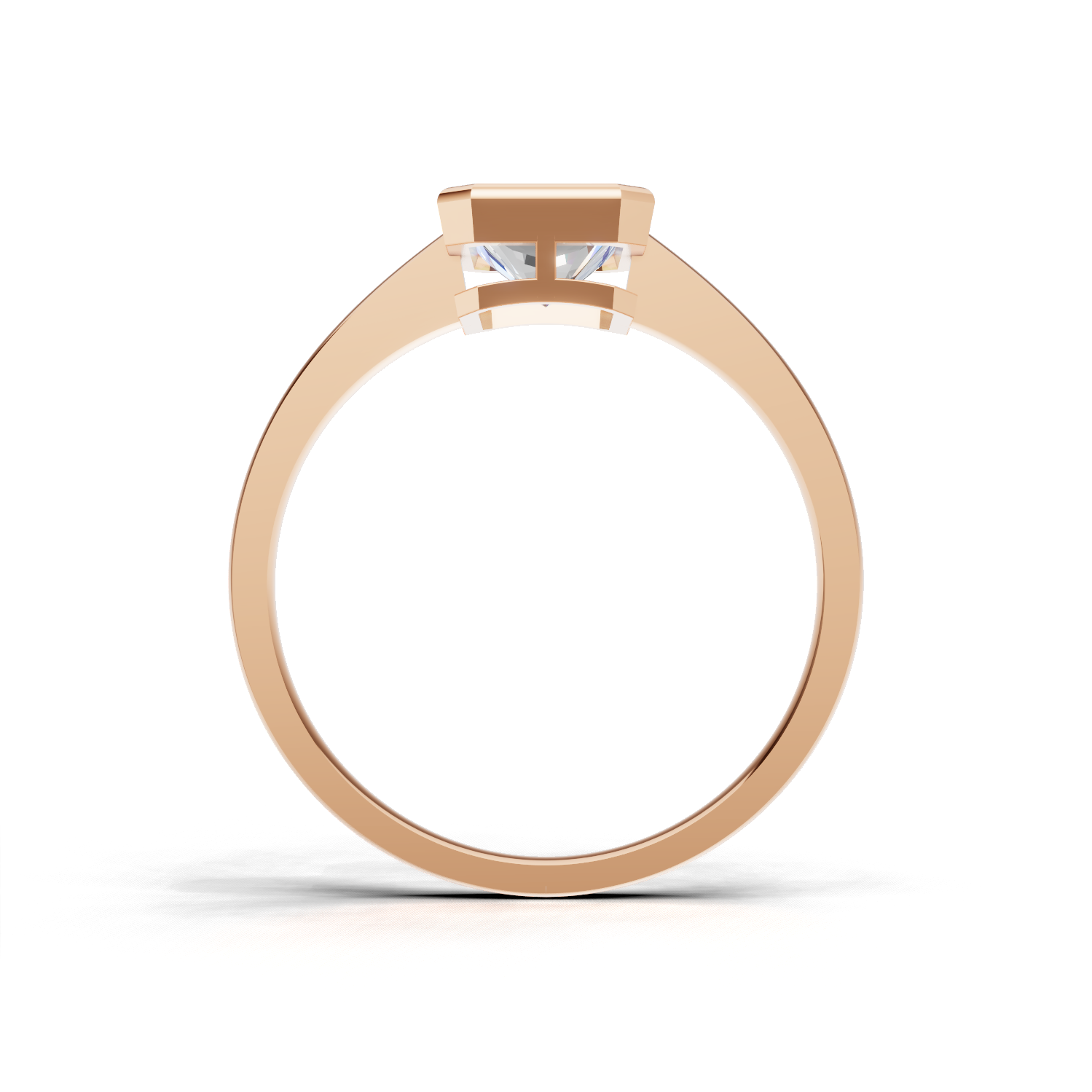 Ring Oval Bezel K18 Pink Gold 1ct