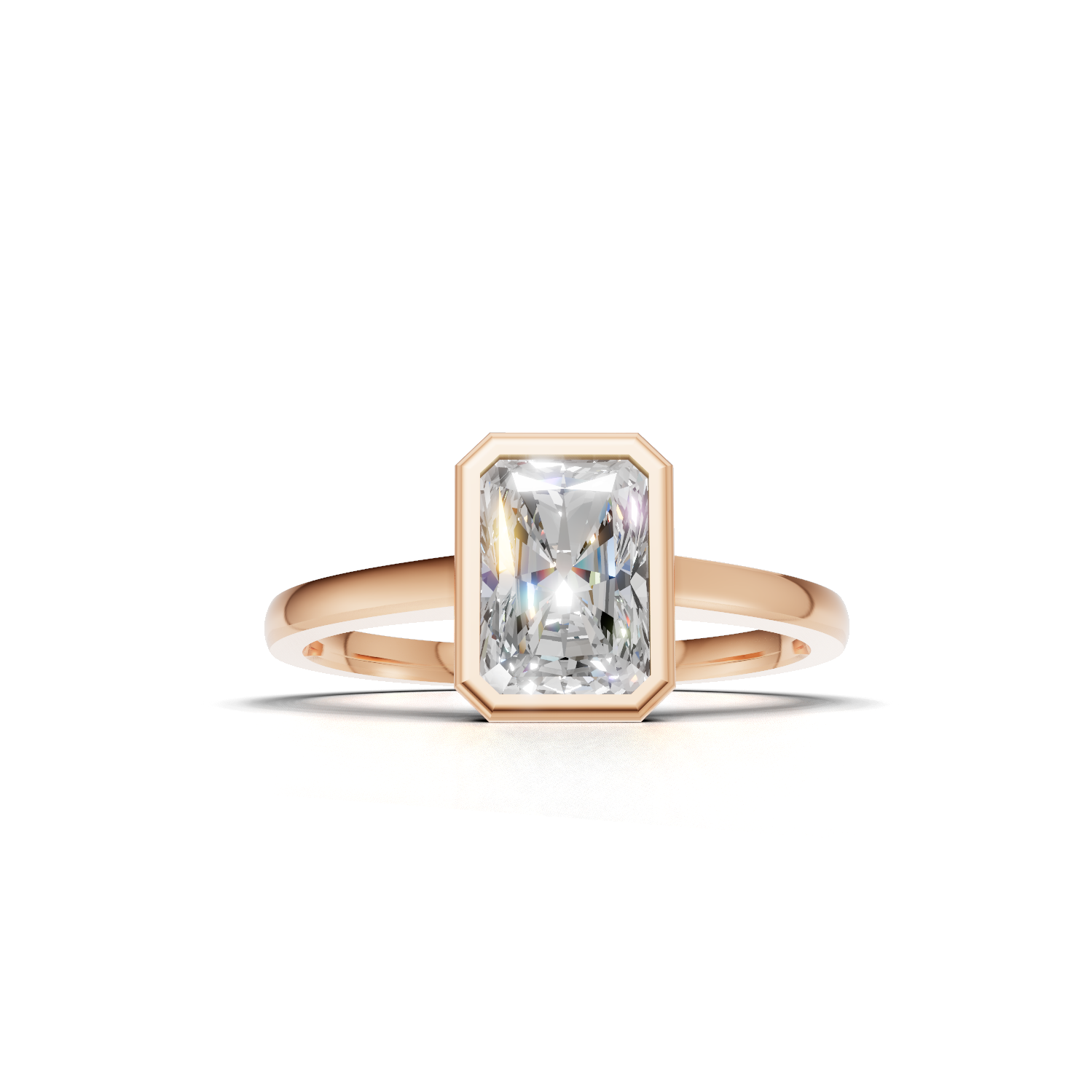 Ring Oval Bezel K18 Pink Gold 1ct