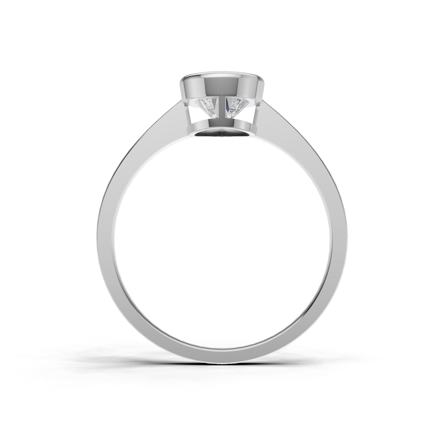 Ring Pear Bezel 18k White Gold 1ct