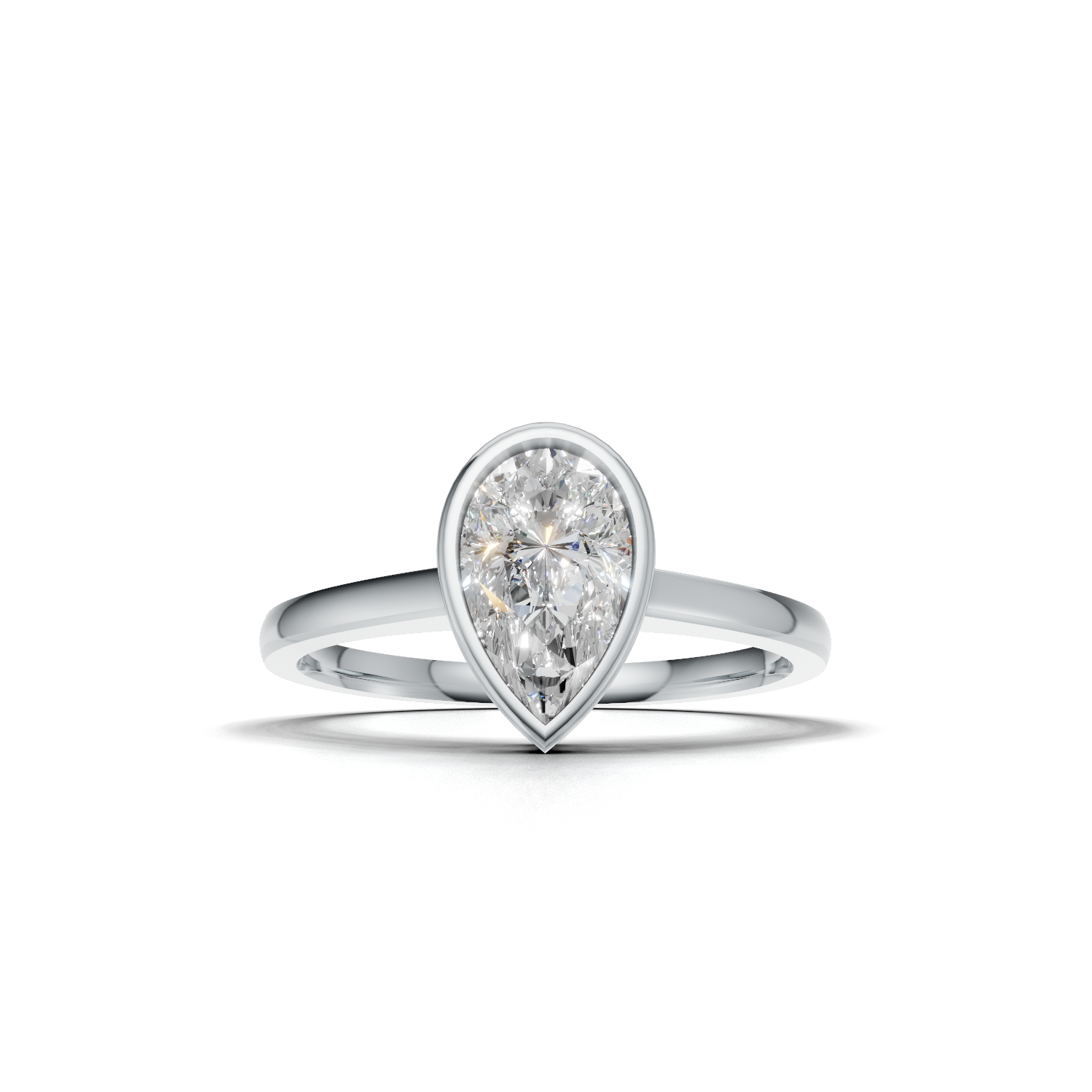 Pear Lab Grown Diamond Bezel Ring
