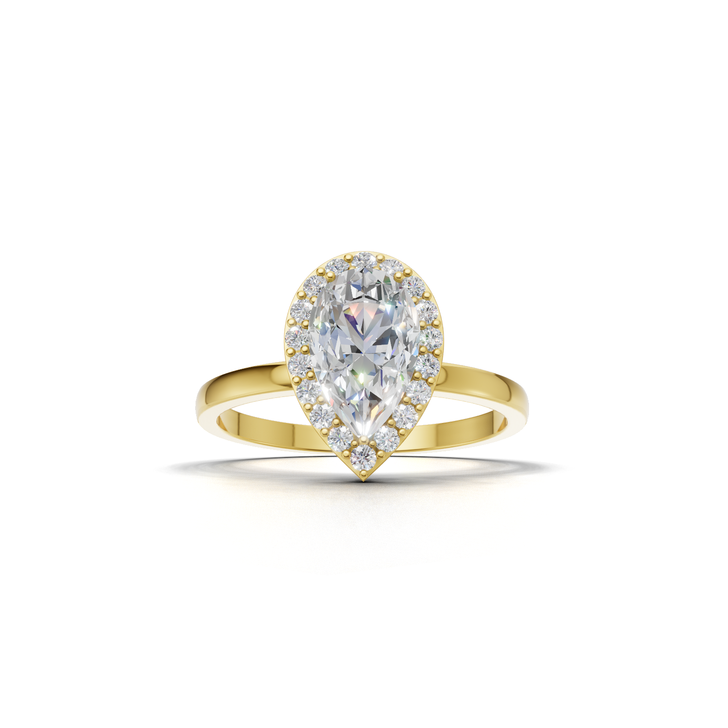 Pear Lab Grown Diamond Halo Ring