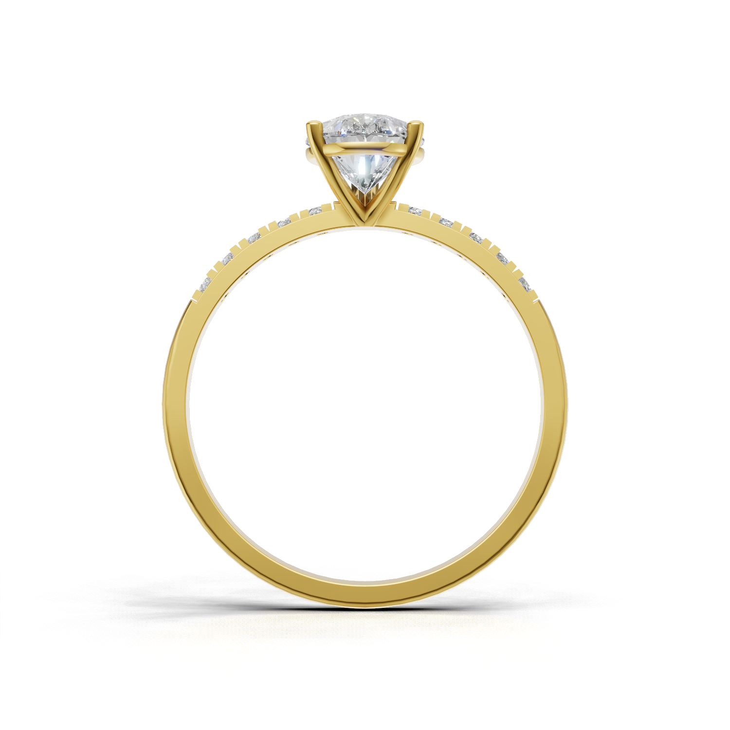 Pear Lab Grown Diamond Side Stone Ring