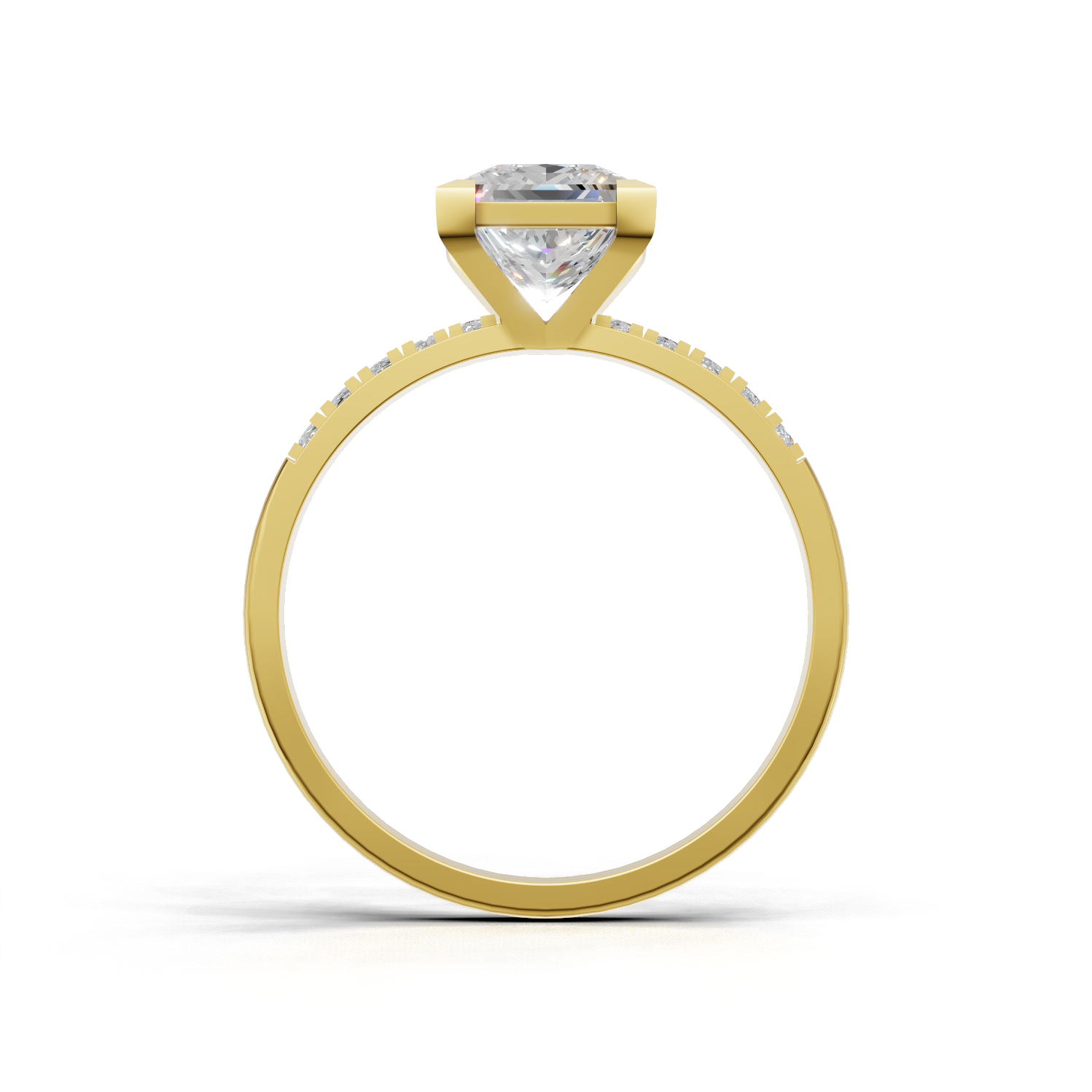 Princess Lab Grown Diamond Side Stone Ring
