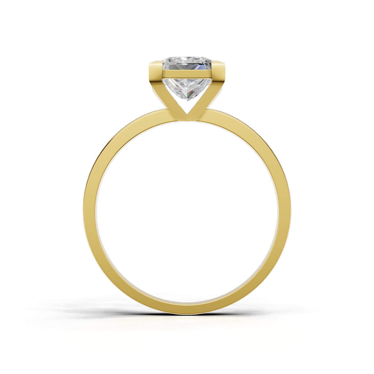 Ring Princess Solitaire K18 Yellow Gold 1ct