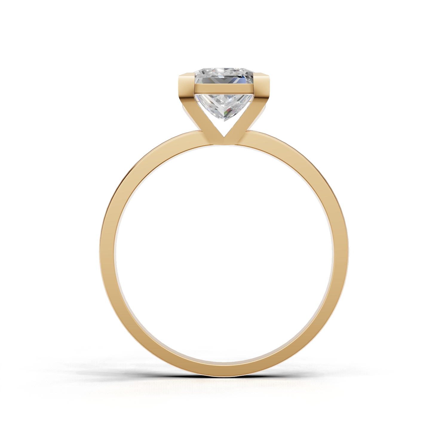 Ring Princess Solitaire K14 Yellow Gold 1ct