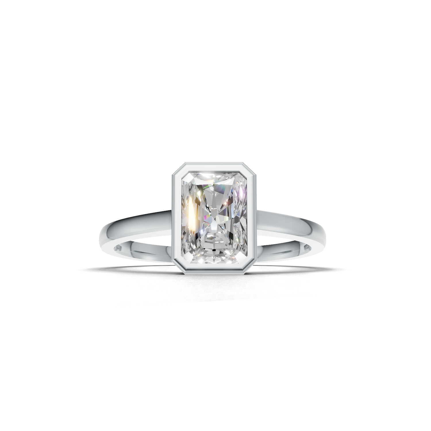Radiant Lab Grown Diamond Bezel Ring