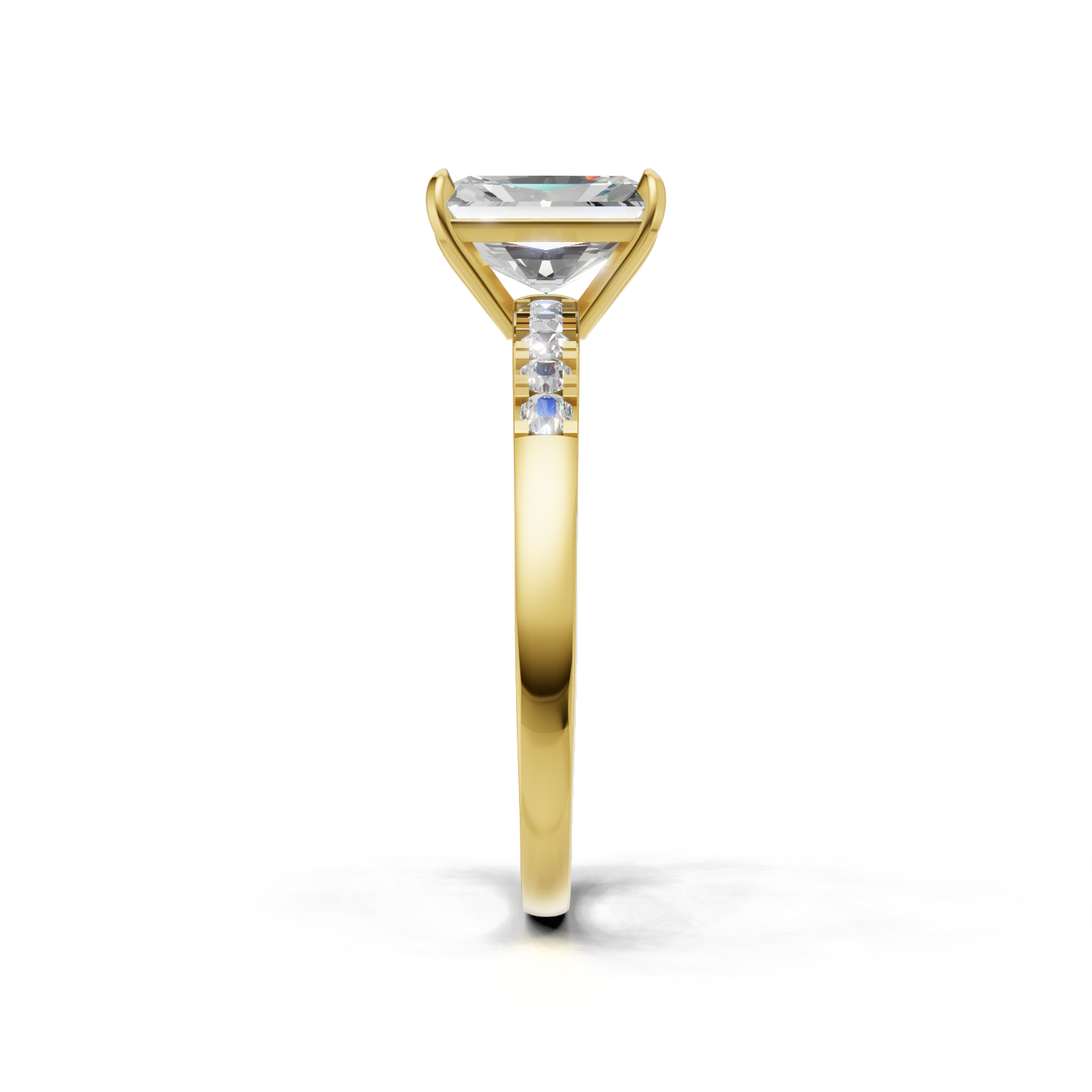 Radiant Lab Grown Diamond Side Stone Ring