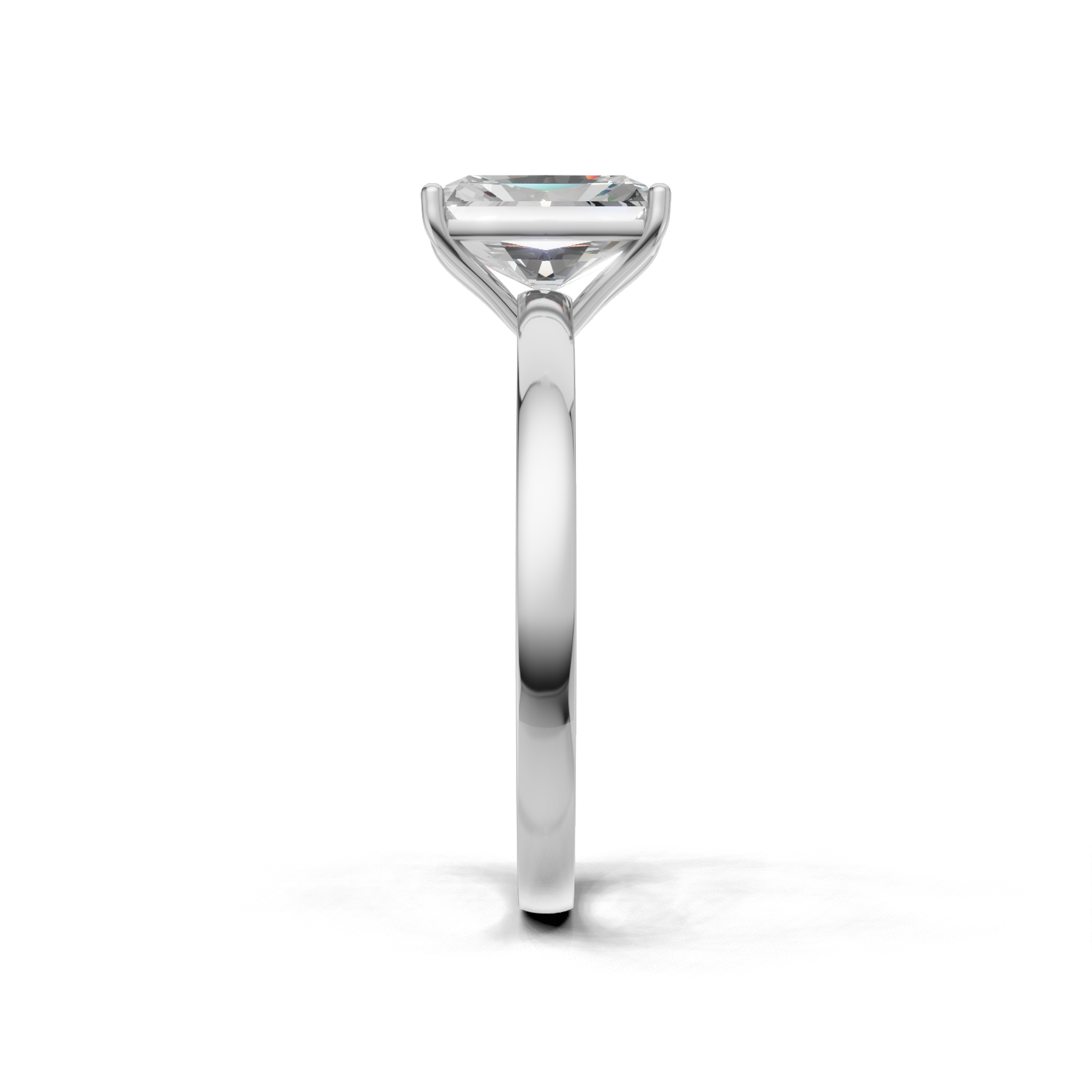 Ring Radiant Solitaire 18k White Gold 1ct