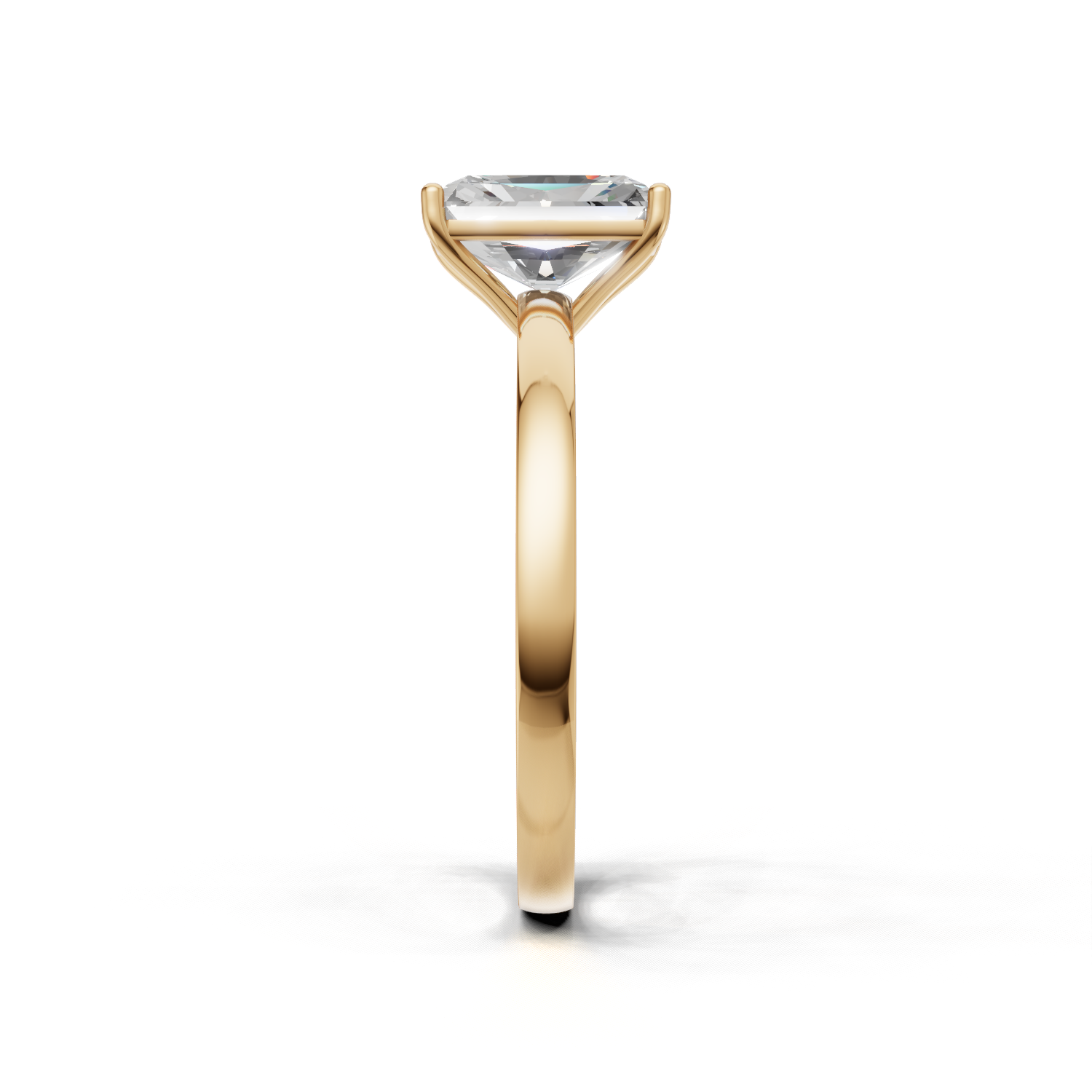 Ring Radiant Solitaire K14 Yellow Gold 1ct