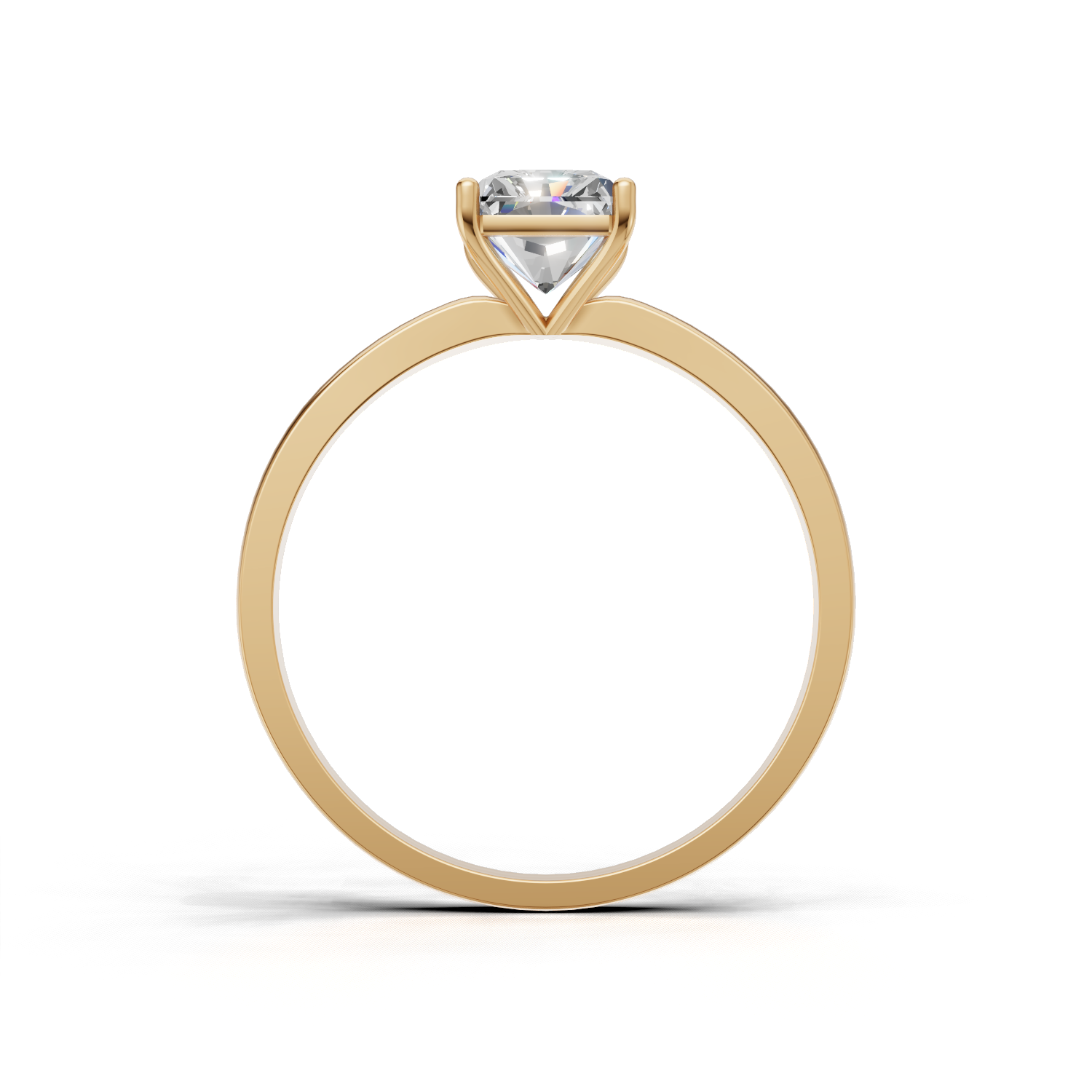 Ring Radiant Solitaire K14 Yellow Gold 1ct