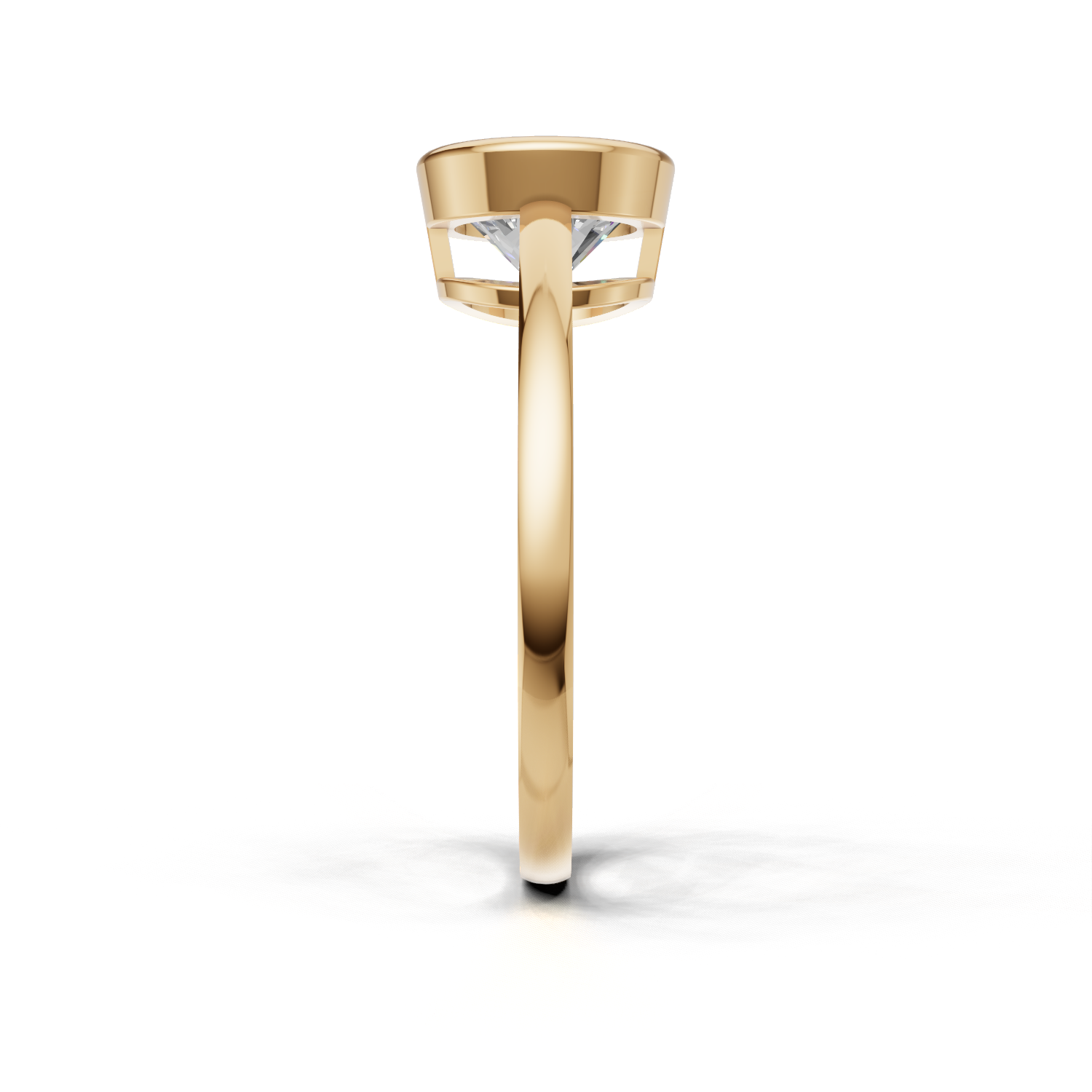 Ring Round Bezel K14 Yellow Gold 1ct