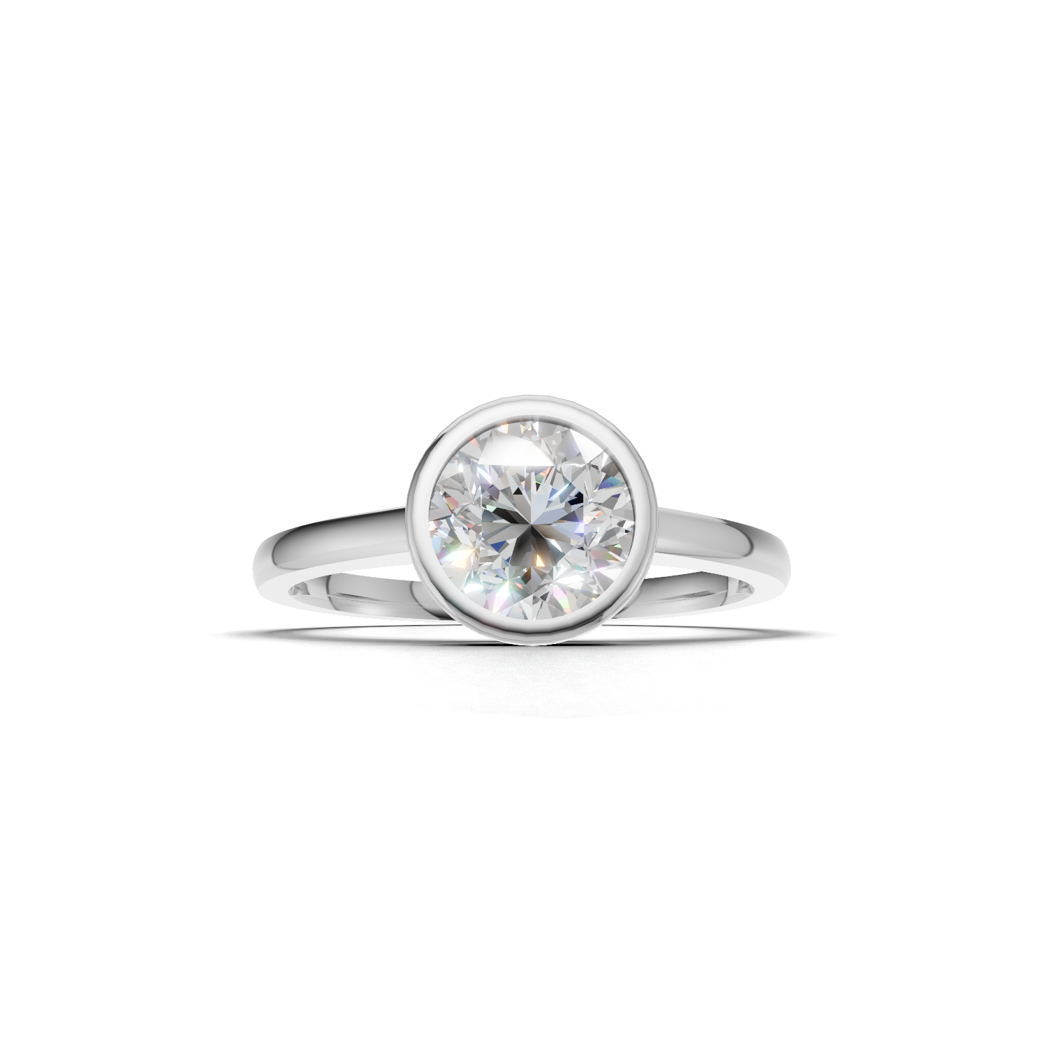 Round Lab Grown Diamond Bezel Ring