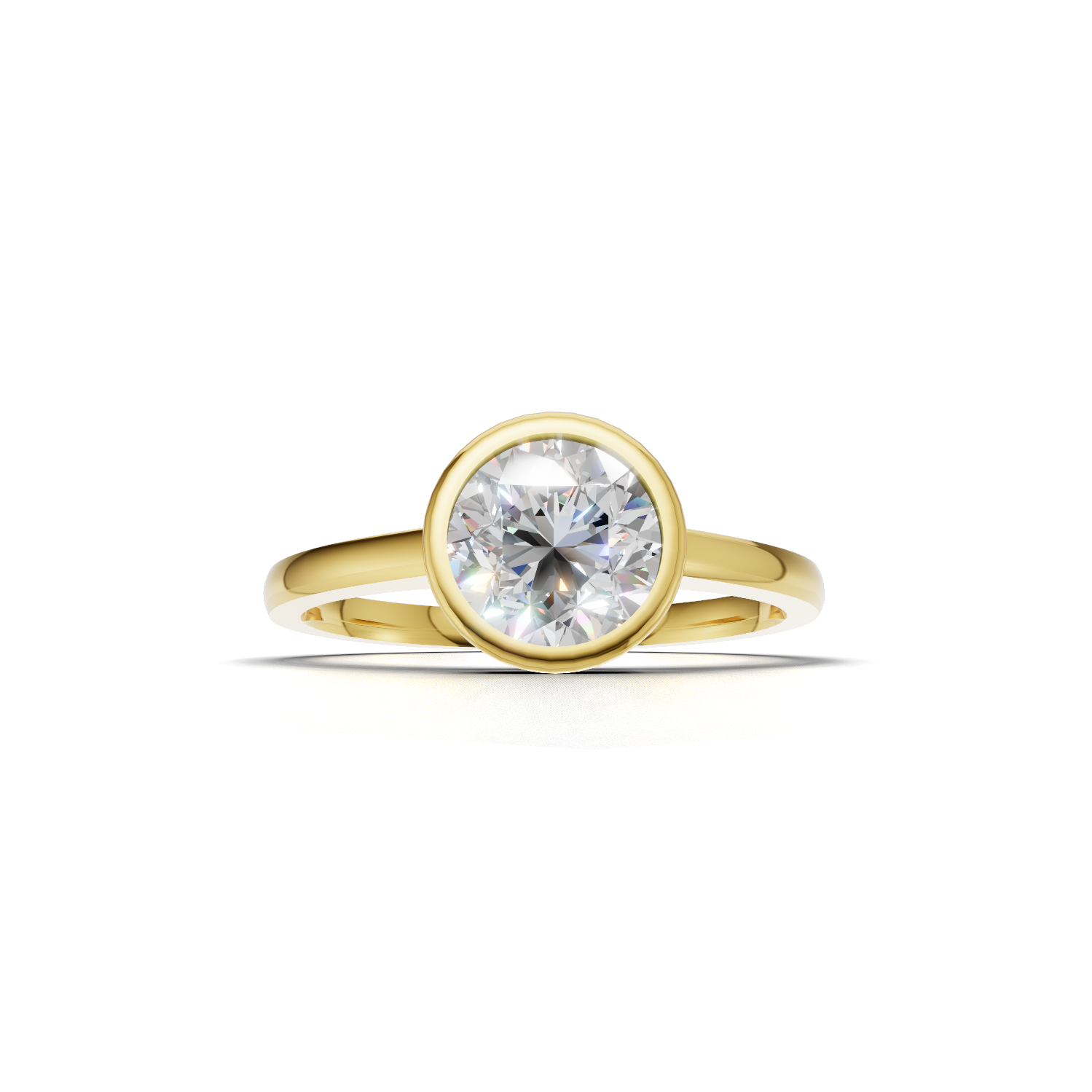 Round Lab Grown Diamond Bezel Ring