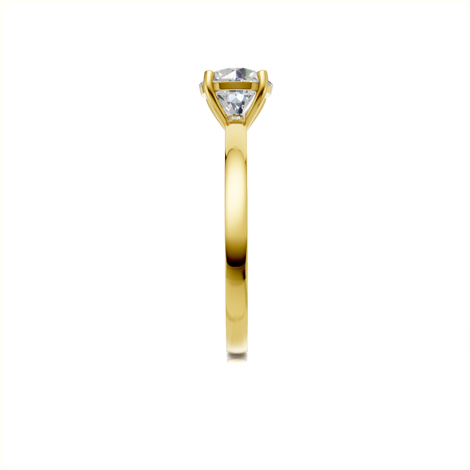 Ring Round Solitaire 18k Yellow Gold 1ct