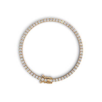 Tennis Bracelet Classic K14 Yellow Gold 3ct