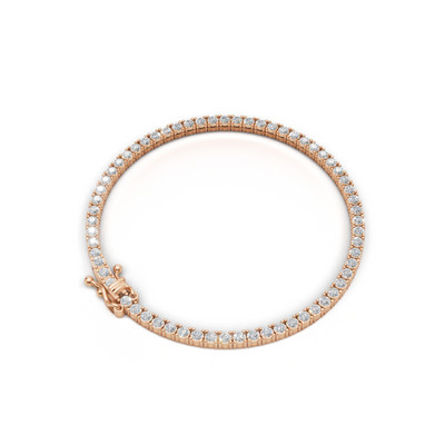 Tennis Bracelet Classic K18 Pink Gold 3ct